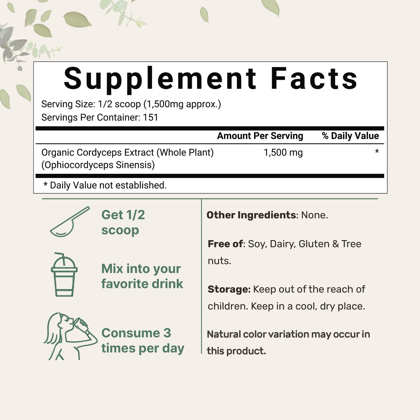 Pre-Order | Arrives in 5–10 Days – Micro Ingredients Organic Cordyceps Mushroom Extract Powder, 8 Ounces | 100:1 Fruit Body & Mycelium Extract | Active Polysaccharides & Cordycepic Acid | Supports Energy & Immune Health