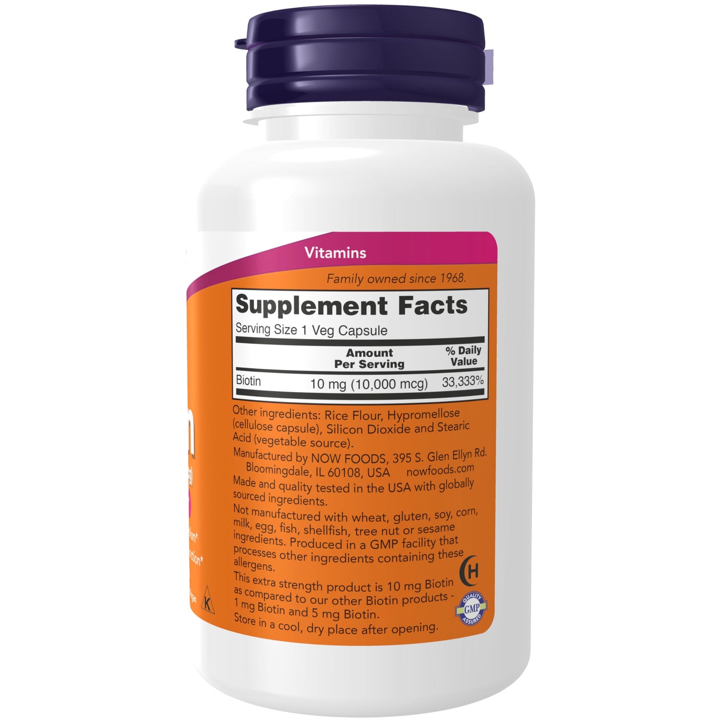 Pre-Order | Arrives in 5–10 Days – NOW Foods Supplements, Biotin 10 mg (10,000 mcg), Extra Strength, Energy Production*, 120 Veg Capsules