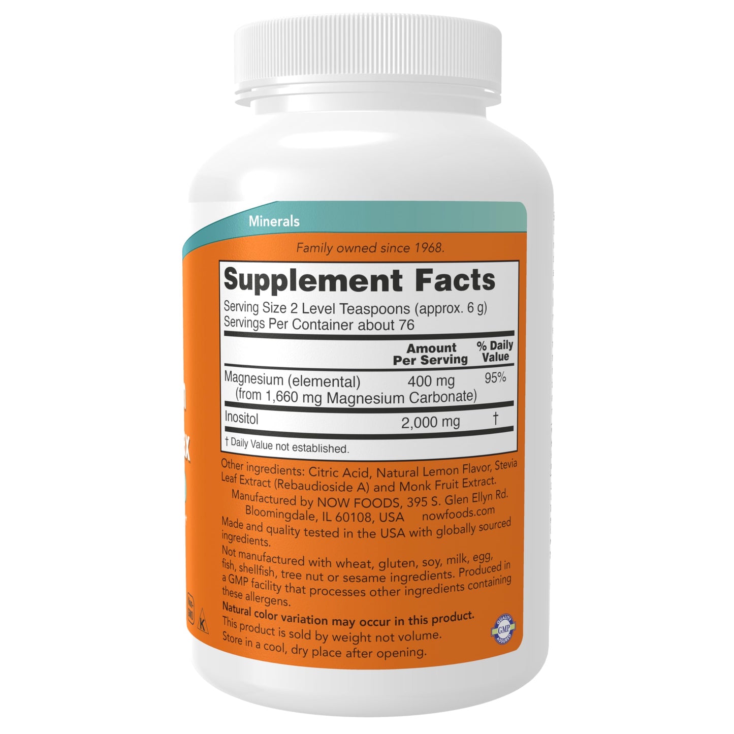 Pre-Order | Arrives in 5–10 Days – NOW Foods Supplements,powder Magnesium Inositol Relax, Nervous System Support*, Fizzy Lemonade Flavor, 16-Ounce