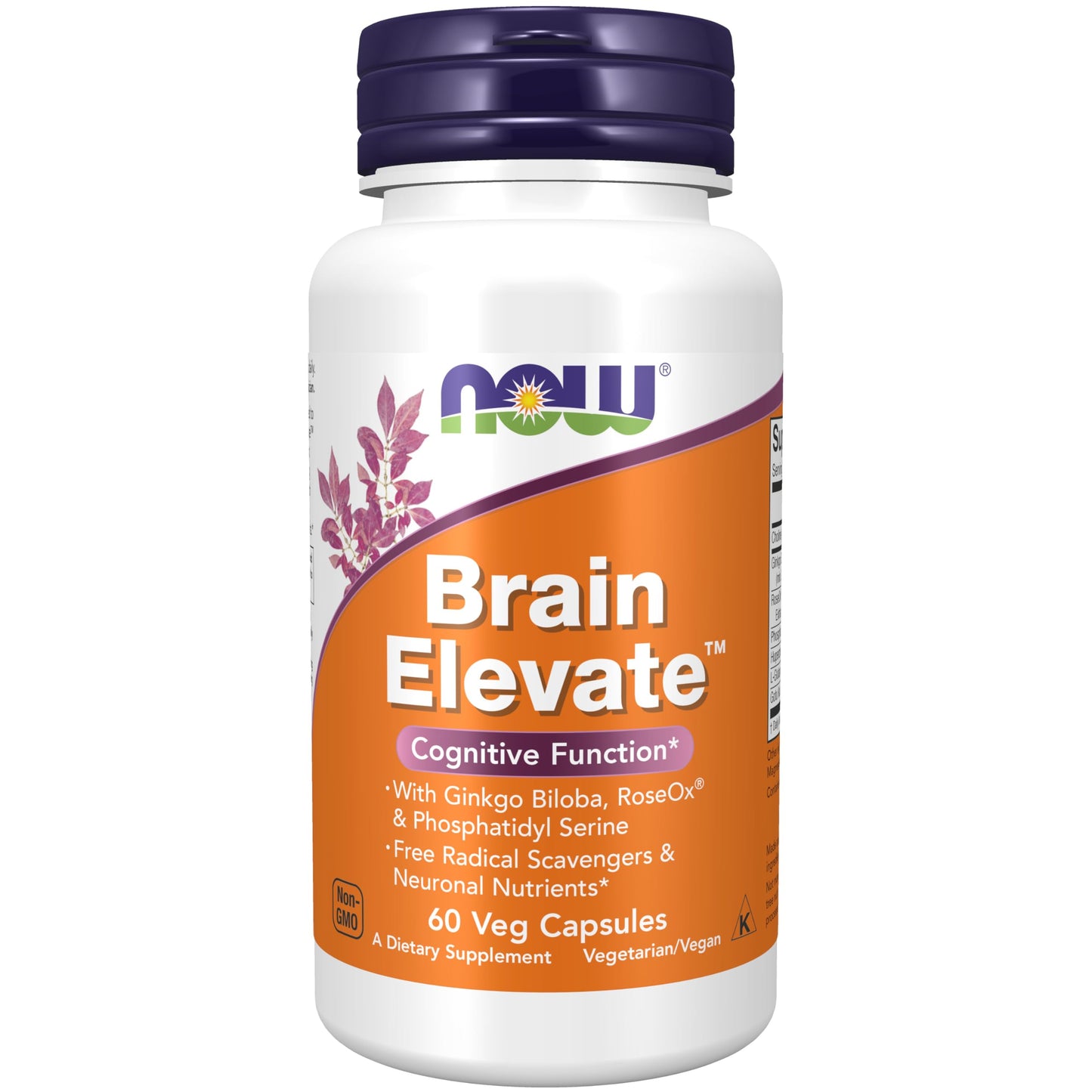 Pre-Order | Arrives in 5–10 Days – NOW Foods Supplements, Brain Elevate™, Featuring Ginkgo Biloba, RoseOx® and Phosphatidyl Serine, 60 Veg Capsules