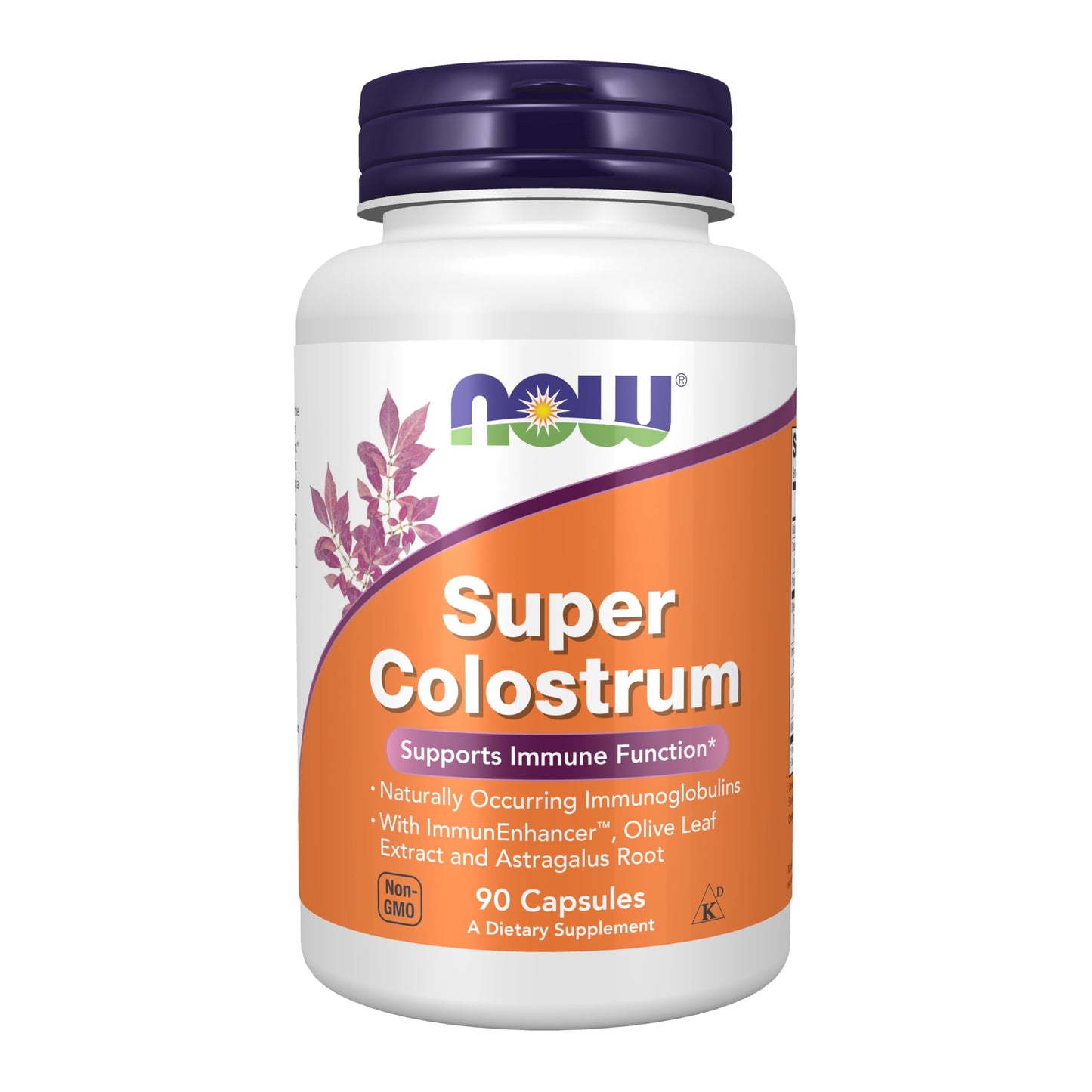 Pre-Order | Arrives in 5–10 Days – NOW Foods Supplements, Super Colostrum 500 mg, Naturally occurring Immunoglobulins with ImmunEnhancer™, Olive Leaf Extract and Astragalus Root, 90 Veg Capsules