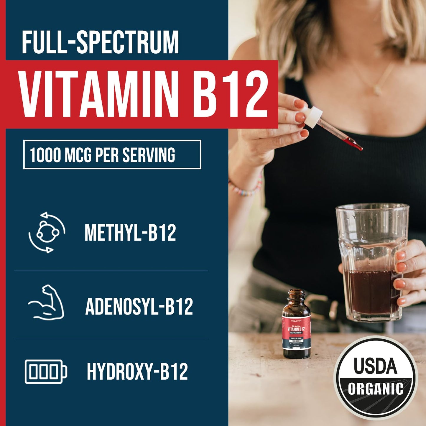 Pre-Order | Arrives in 5–10 Days – 
BioActive Vitamin B12 1000 mcg | Contains 3 BioActive Forms B12 Plus Methylfolate Cofactor - Methyl B12, Adenosyl B12 & Hydroxy B12 | Sublingual Form, Cherry Flavor, Organic, Vegan (180 Servings)