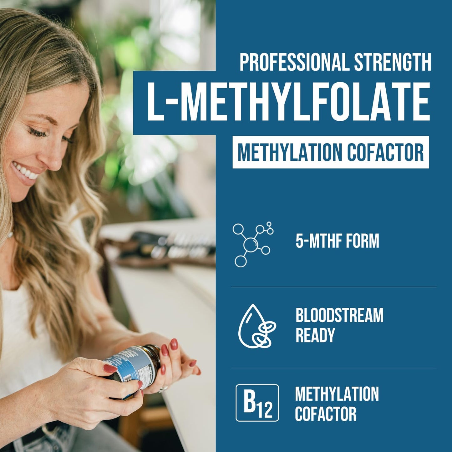 Pre-Order | Arrives in 5–10 Days – 
L Methyl Folate 15mg Plus Methyl B12 Cofactor – High Potency, Active 5-MTHF Form - Supports Mood, Methylation, Cognition – Bioactive Forms of Vitamin B9 & B12 (60 Capsules – 60 Servings)