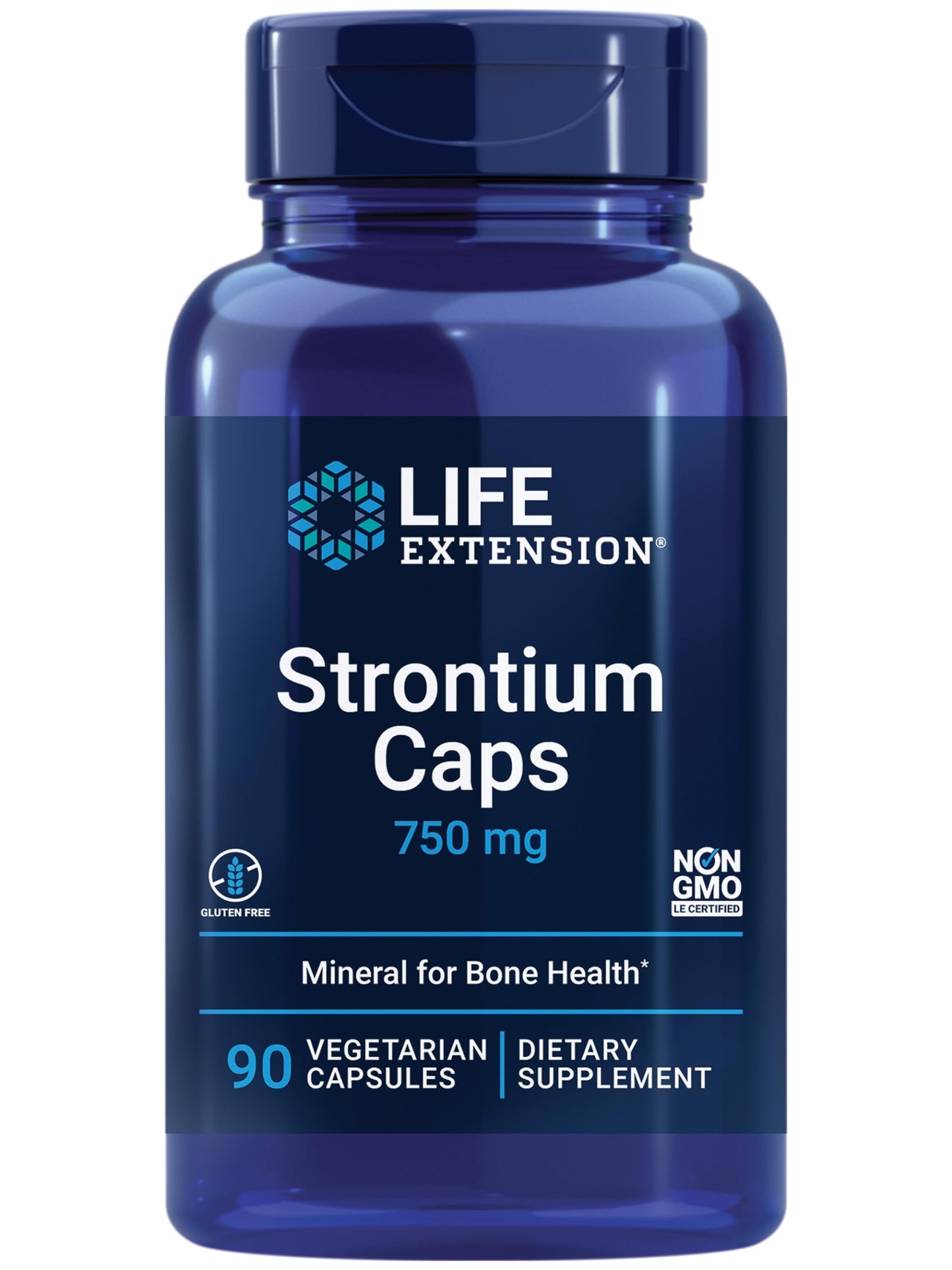 Pre-Order | Arrives in 5–10 Days – Life Extension Strontium Caps, Trace Mineral for Advanced Bone Health Support, Gluten Free, Non-GMO, Vegetarian, 90 Capsules