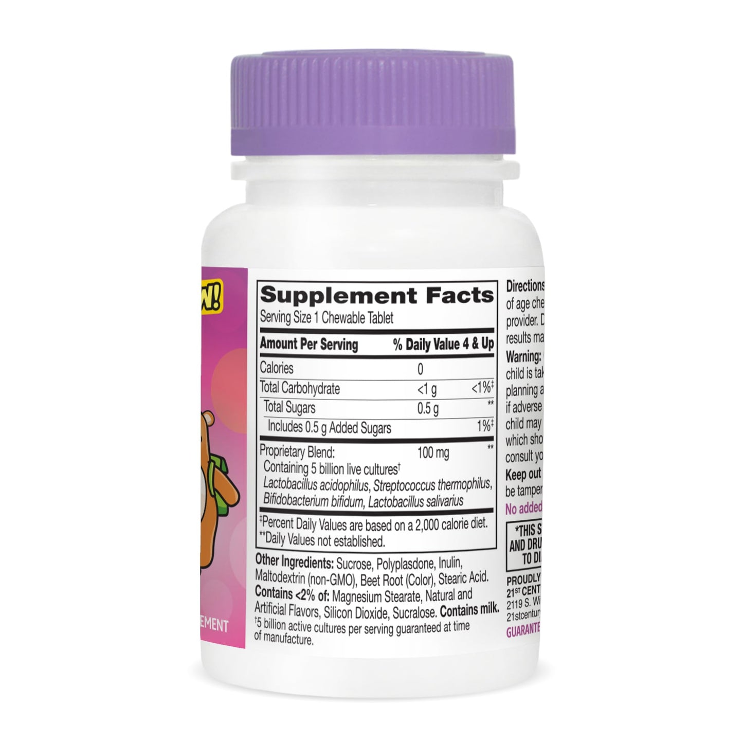 Pre-Order | Arrives in 5–10 Days – 21st Century Zoo Friends Probiotic Chewable, Fruit Punch Flavors, 30 Count