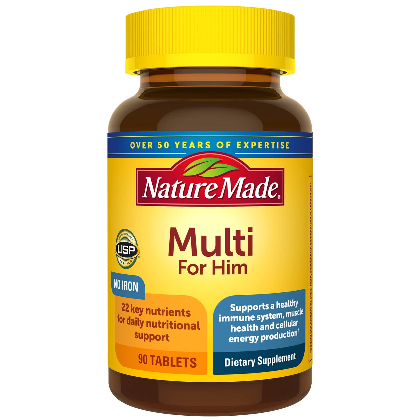 Pre-Order | Arrives in 5–10 Days – 
Nature Made Multivitamin For Him with No Iron, Mens Multivitamins for Daily Nutritional Support, Multivitamin for Men, 90 Tablets, 90 Day Supply