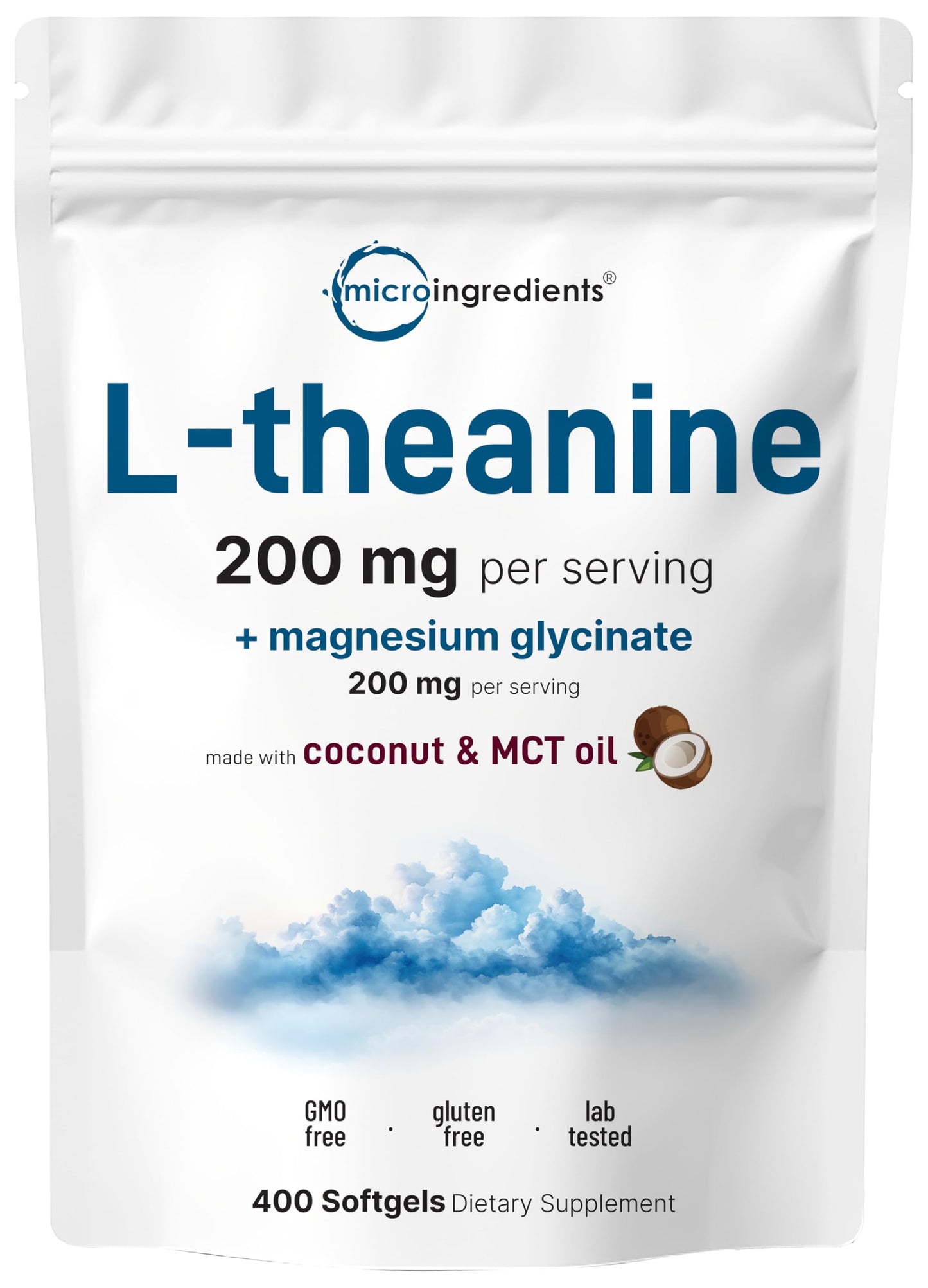 Pre-Order | Arrives in 5–10 Days – L-Theanine 200mg with Magnesium Glycinate, 400 Coconut MCT Oil Softgels | Relaxation, Focus & Muscle Support Supplement | 2-in-1 Amino Acid & Mineral Complex | Gentle Care All Day & Night