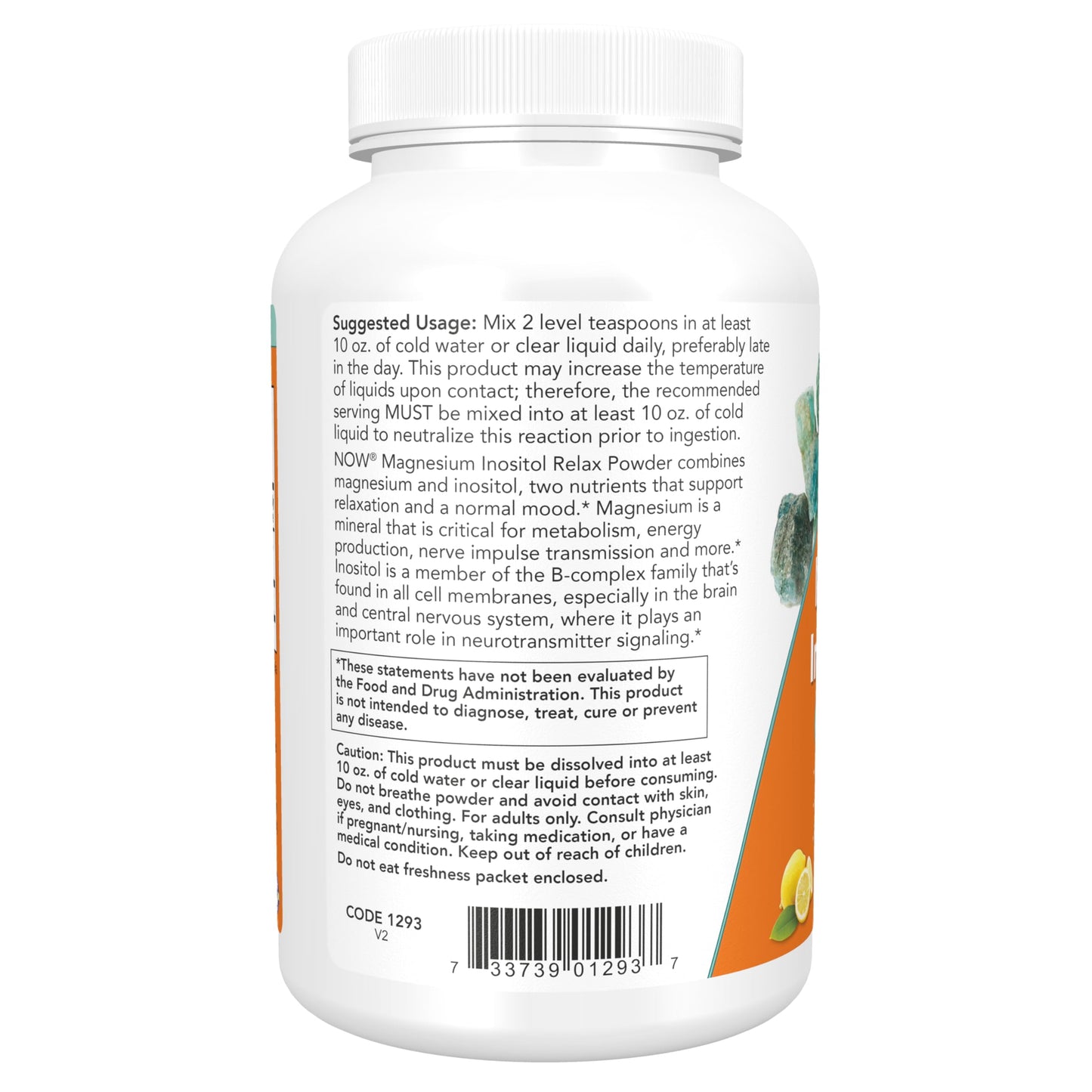 Pre-Order | Arrives in 5–10 Days – NOW Foods Supplements,powder Magnesium Inositol Relax, Nervous System Support*, Fizzy Lemonade Flavor, 16-Ounce