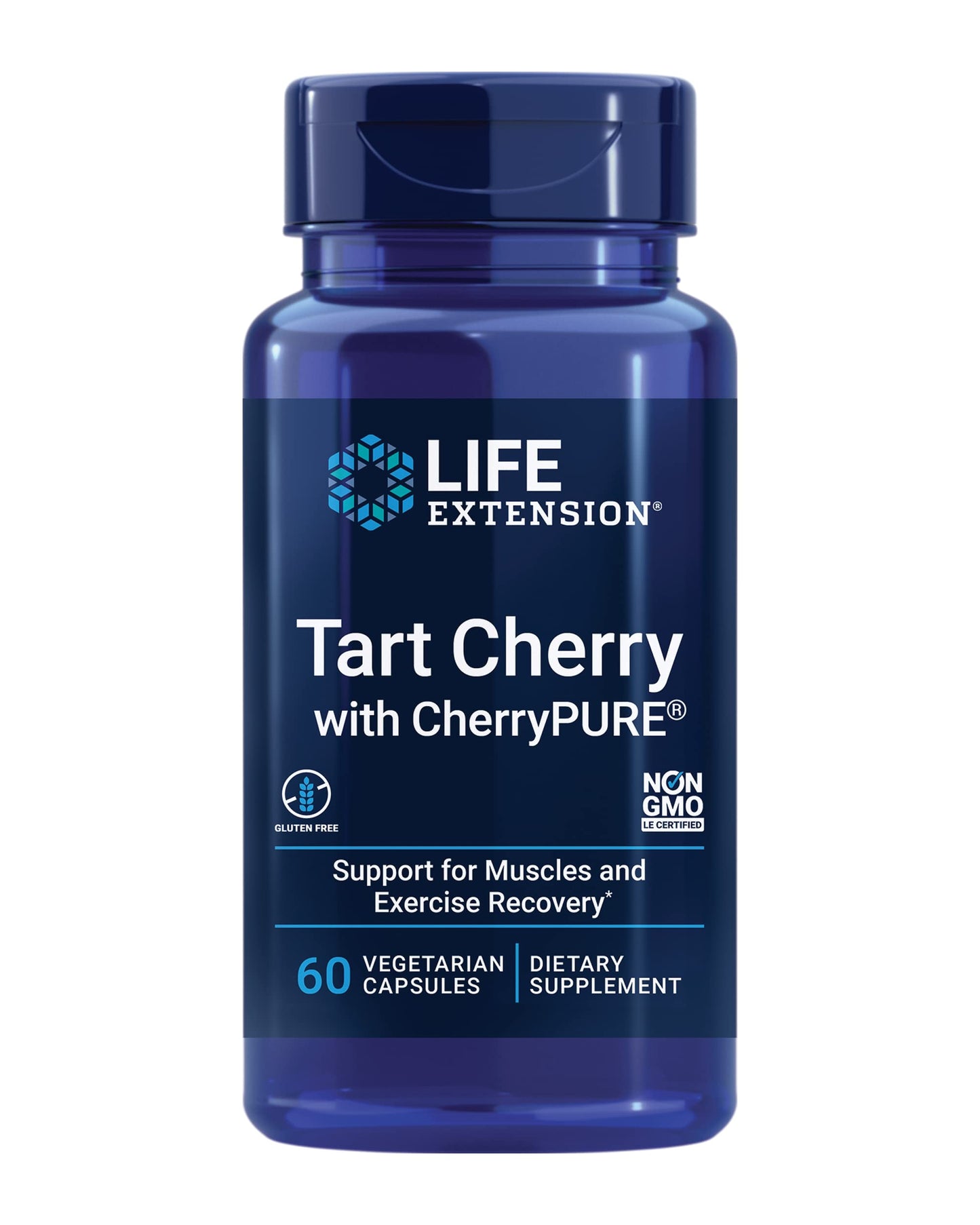 Pre-Order | Arrives in 5–10 Days – Life Extension Tart Cherry with CherryPURE®, anthocyanins, oxidative Stress, Muscle Recovery, Exercise Support, Muscle Comfort, Vegetarian, Gluten-Free, Non-GMO, 60 Capsules