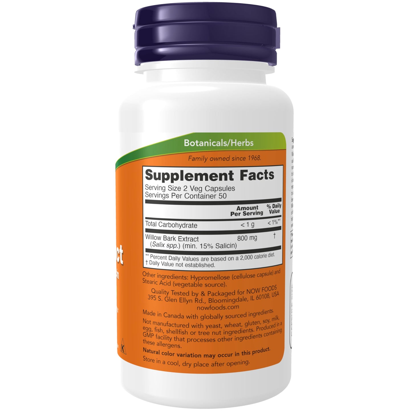 Pre-Order | Arrives in 5–10 Days – NOW Foods Supplements, White Willow Bark 400 mg with 15% Salicin, Standardized Extract, 100 Veg Capsules