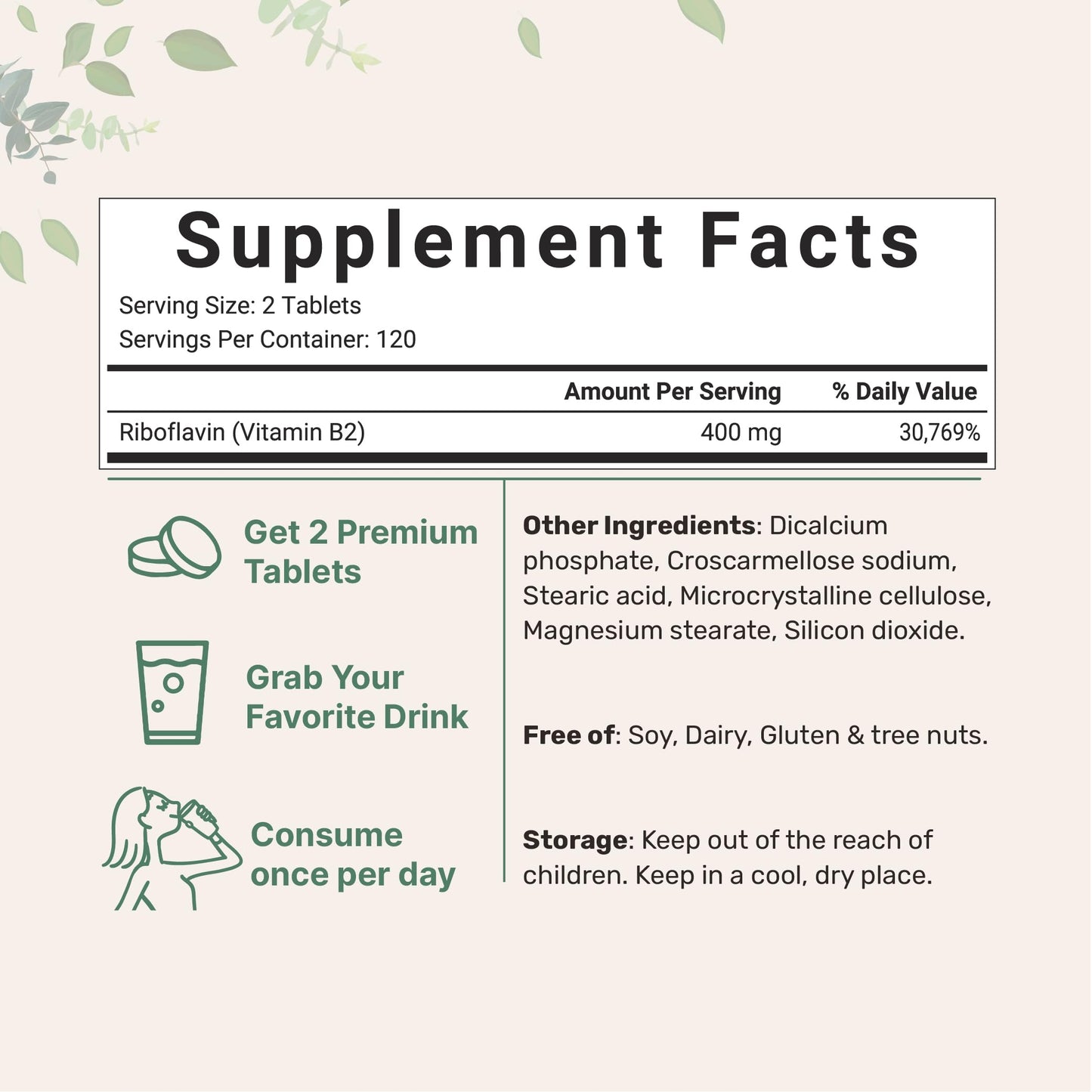 Pre-Order | Arrives in 5–10 Days – Micro Ingredients Riboflavin Vitamin B2, 400mg Per Serving, 240 Mini Tablets | Essential Vitamin B Supplement | B Vitamins for Energy Production | Easy to Swallow, Non-GMO