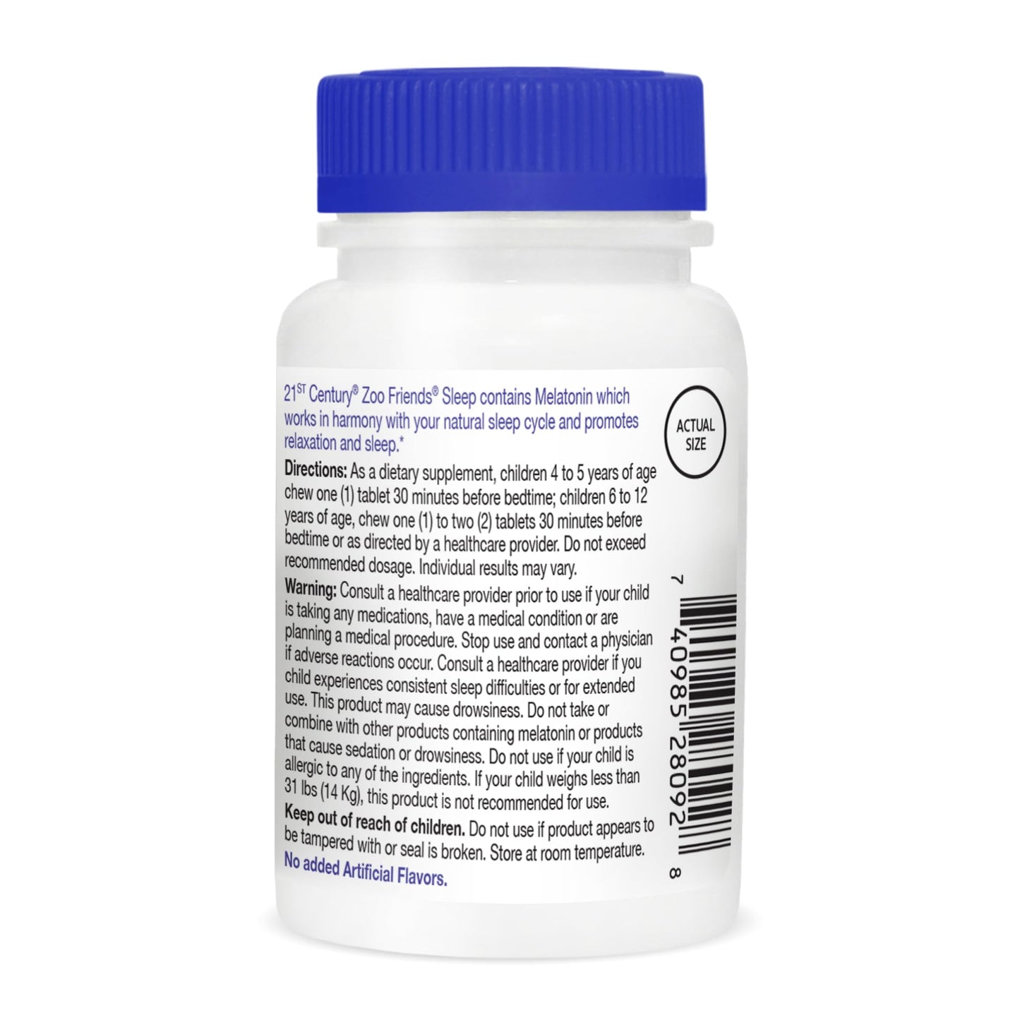 Pre-Order | Arrives in 5–10 Days – 21st Century Zoo Friends Sleep Chewable Melatonin, Raspberry Flavor, 60 Count