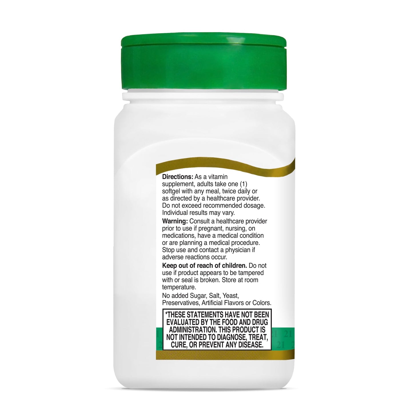 Pre-Order | Arrives in 5–10 Days – 21st Century E 400 I.U. Natural (D-Alpha) Softgels, 110-Count
