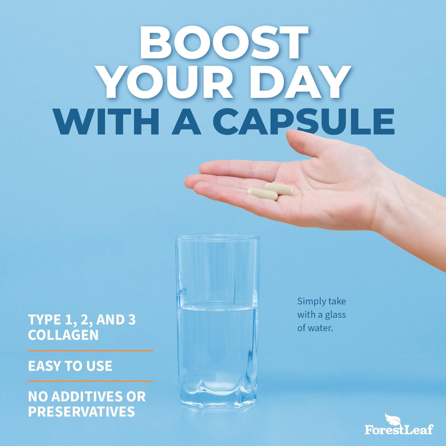 Pre-Order | Arrives in 5–10 Days – ForestLeaf Multi Collagen Pills - Collagen Men & Collagen Women - Hydrolyzed Collagen Supplements with Vitamin C & Hyaluronic Acid - Collagen Capsules for Hair, Skin & Nails (240 Peptide Capsules)