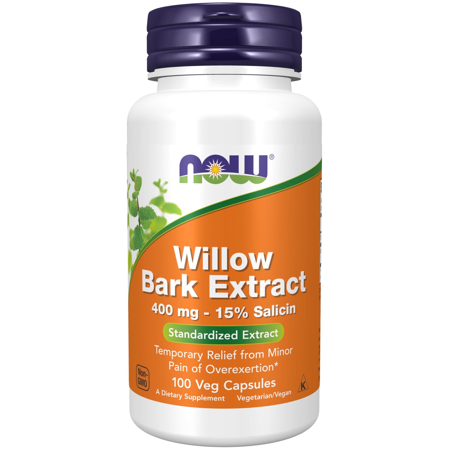 Pre-Order | Arrives in 5–10 Days – NOW Foods Supplements, White Willow Bark 400 mg with 15% Salicin, Standardized Extract, 100 Veg Capsules