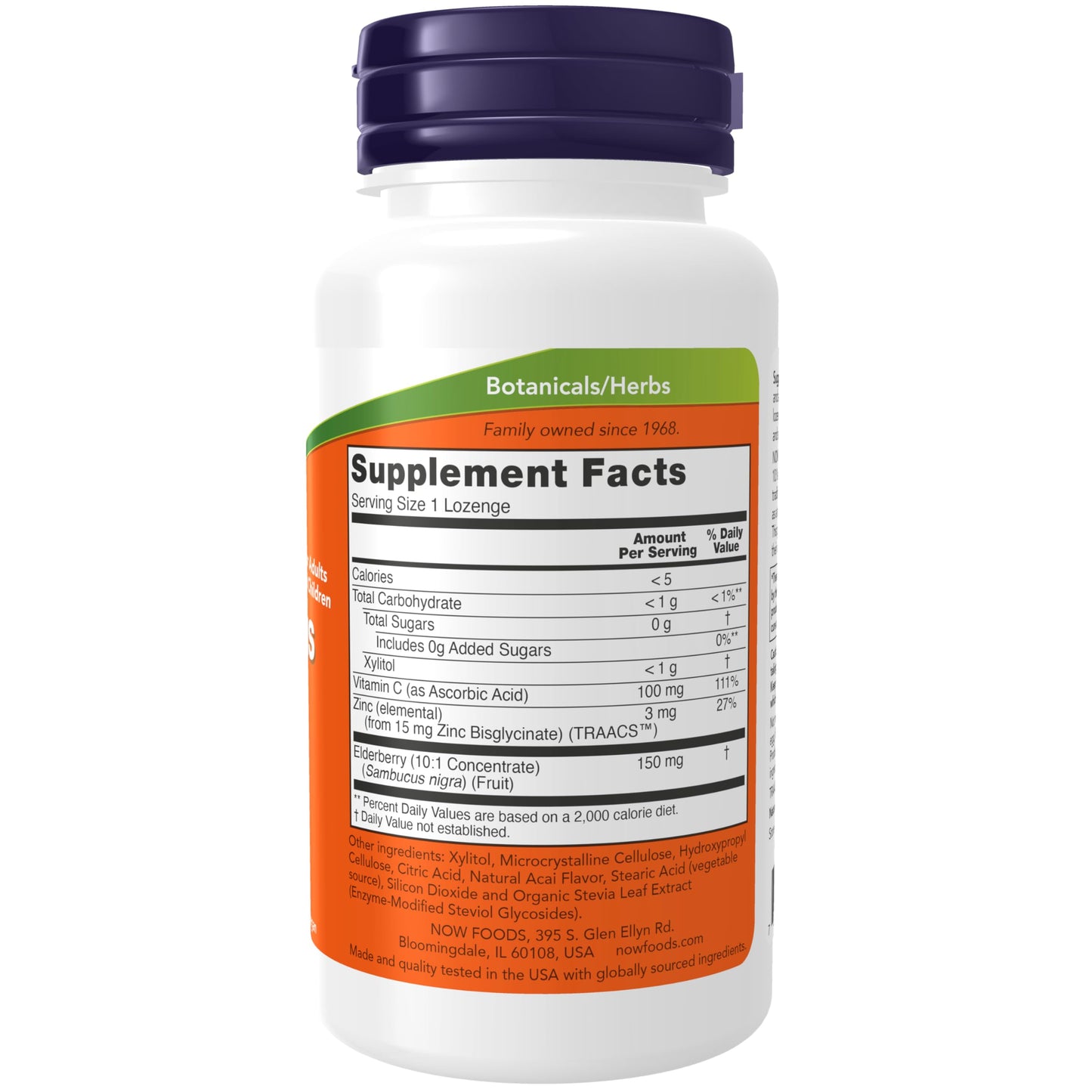 Pre-Order | Arrives in 5–10 Days – NOW Foods Supplements, Sambucus Zinc-C with Elderberry Concentrate and Vitamin C, 60 Lozenges