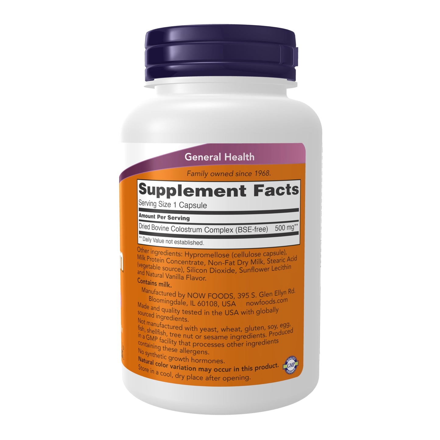 Pre-Order | Arrives in 5–10 Days – NOW Foods Supplements, Colostrum 500 mg, Naturally occurring Immunoglobulins and Lactoferrin, 120 Veg Capsules