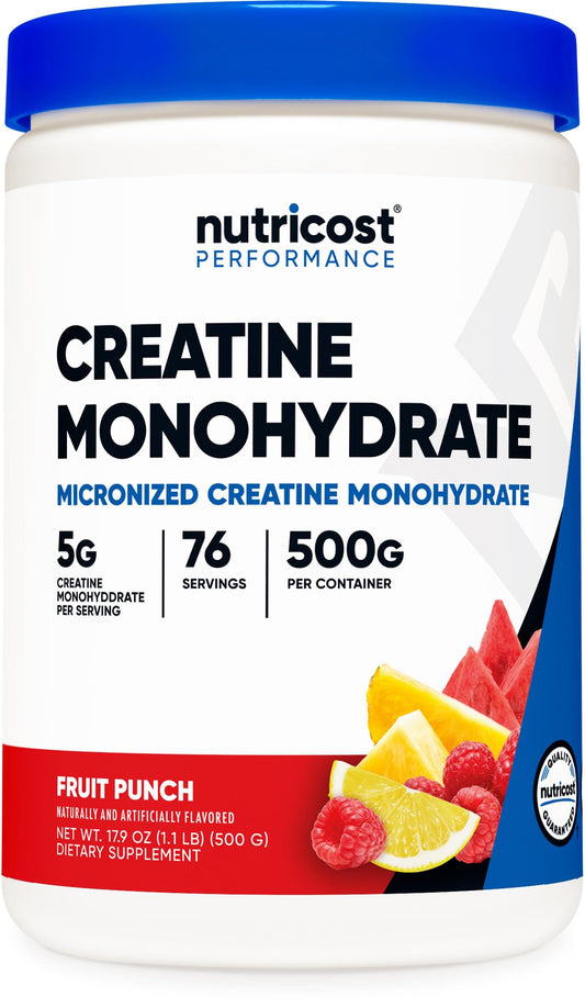 Pre-Order | Arrives in 5–10 Days – 
Nutricost Creatine Monohydrate Powder (Fruit Punch, 500 Gram)