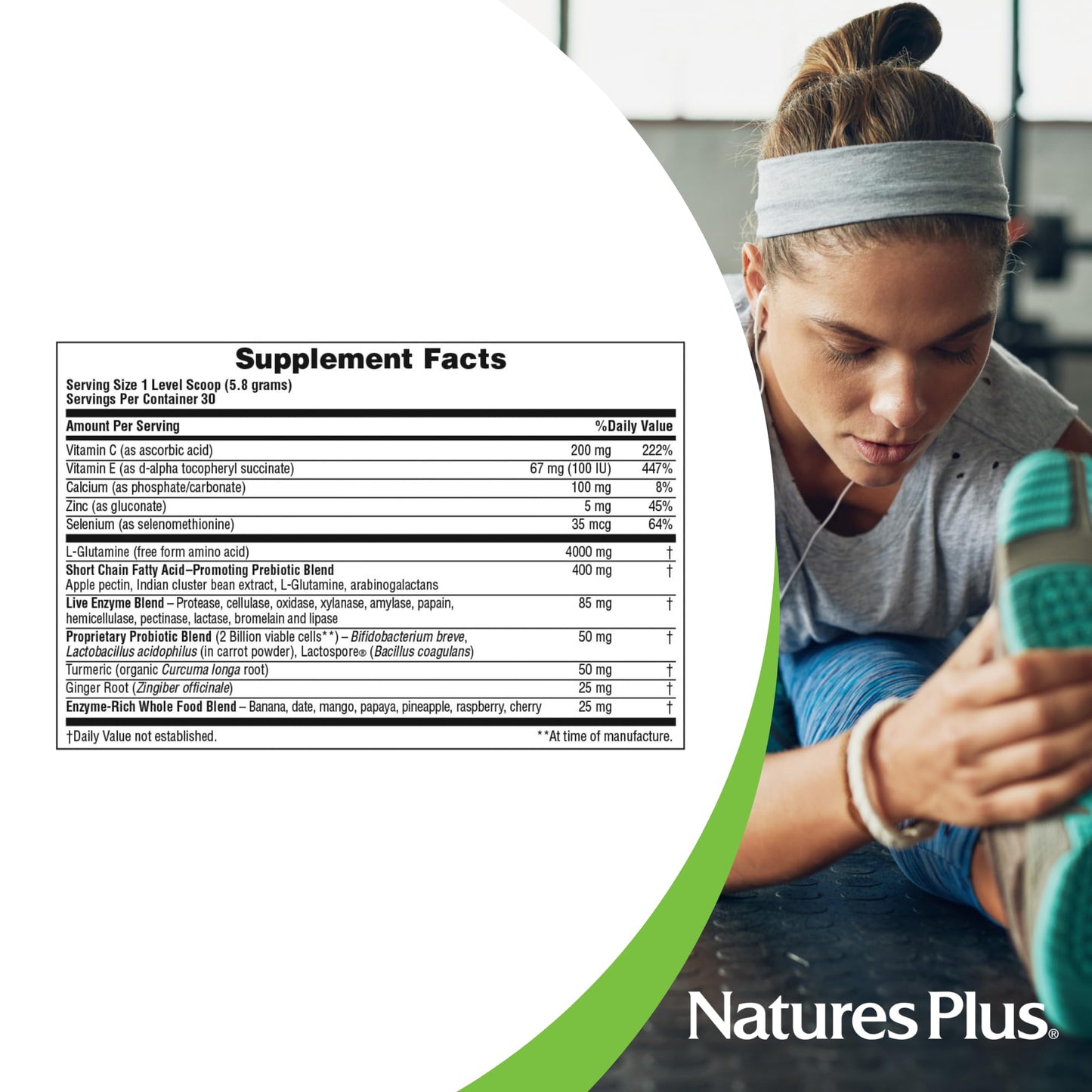Pre-Order | Arrives in 5–10 Days – Natures Plus GI Natural Drink Powder - 6.14 Ounce, Vegetarian Powder - Dietary Supplement for Total Digestive Wellness - Probiotics, Prebiotics, Enzymes - Gluten-Free - 30 Servings