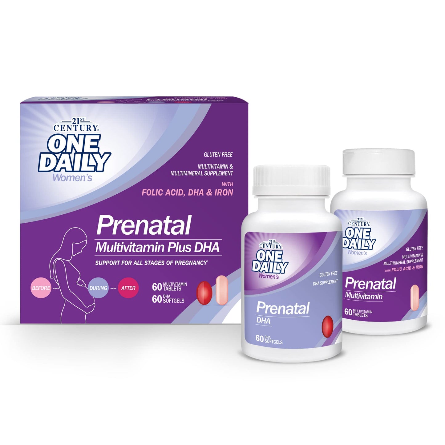 Pre-Order | Arrives in 5–10 Days – 21st Century Prenatal with DHA, Tablets and Softgels, 120 Count