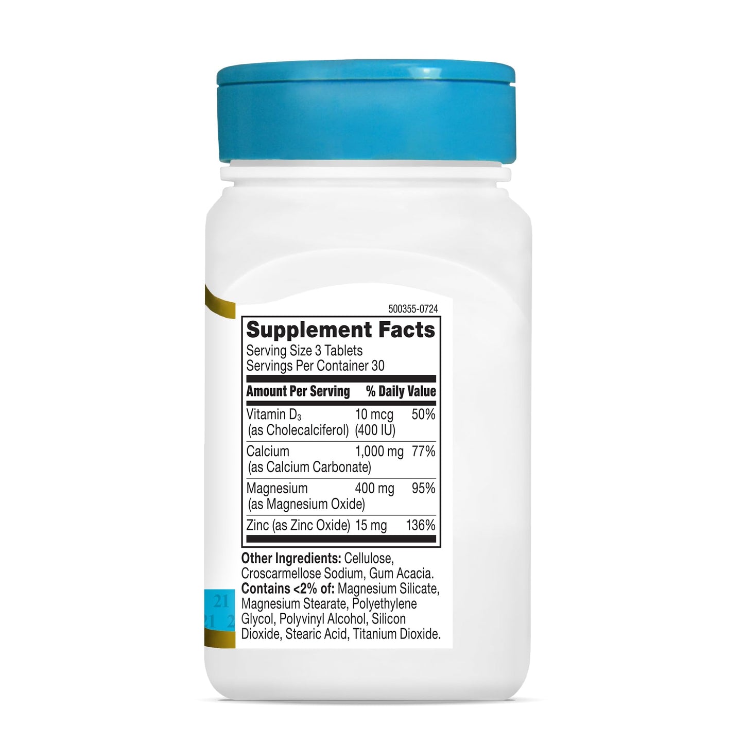 Pre-Order | Arrives in 5–10 Days – 21st Century Cal Mag Zinc +D Tablets, 90 Count