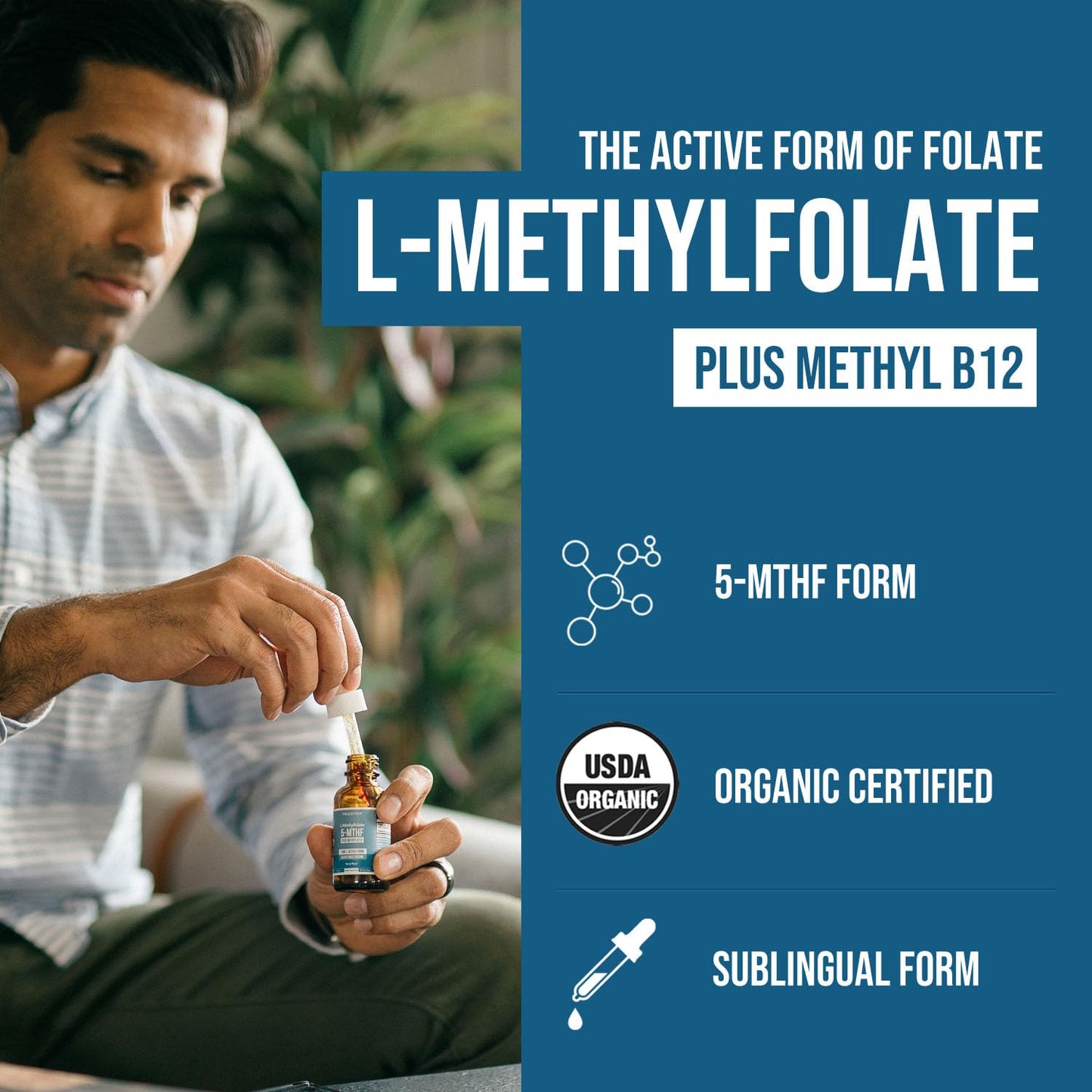 Pre-Order | Arrives in 5–10 Days – 
L Methyl Folate 15mg Plus Methyl B12 Cofactor – Organic Berry Flavor, High Potency Liquid Sublingual Active 5-MTHF Form - Supports Mood, Methylation, Cognition – Bioactive Forms Vitamin B9 & B12 (1oz)