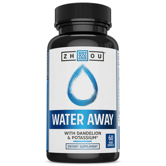 Pre-Order | Arrives in 5–10 Days – Zhou Water Away Herbal Formula for Healthy Fluid Balance | with Dandelion, Potassium, Green Tea & More | 60 Capsules
