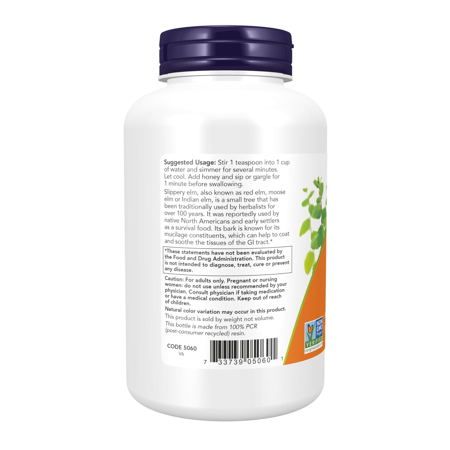 Pre-Order | Arrives in 5–10 Days – NOW Foods Supplements, Slippery Elm Powder (Ulmus rubra), Non-GMO Project Verified, Herbal Supplement, 4-Ounce