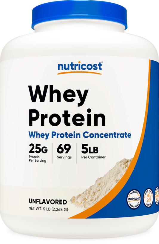 Pre-Order | Arrives in 5–10 Days – 
Nutricost Whey Protein Powder, Unflavored, 5 pounds - from Whey Protein Concentrate