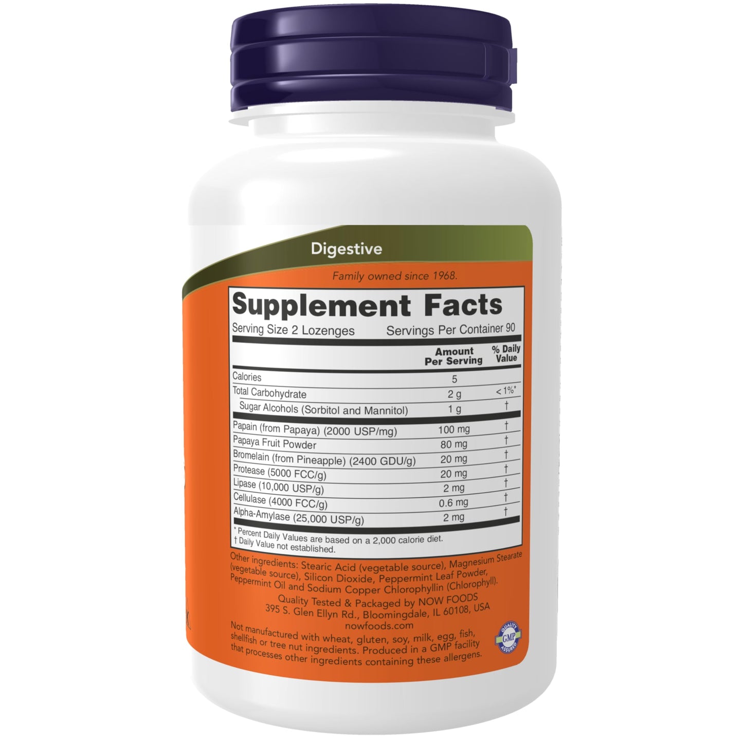 Pre-Order | Arrives in 5–10 Days – NOW Foods Supplements, Papaya Enzyme with Mint and Chlorophyll, Digestive Support*, 180 Chewable Lozenges