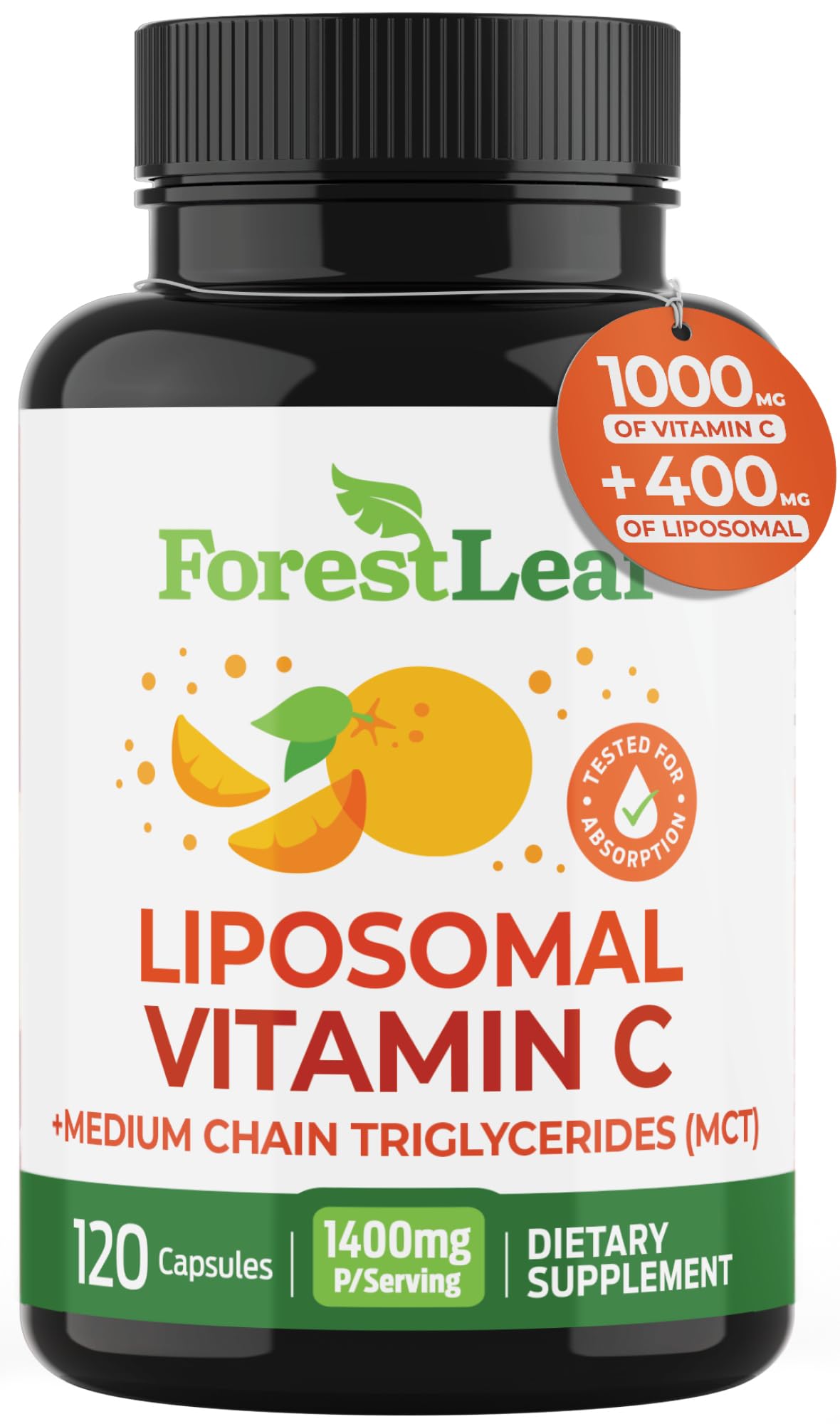 Pre-Order | Arrives in 5–10 Days – ForestLeaf Liposomal Vitamin C 1000mg Capsules | High Dose Vitamin C Liposomal Supplement w Coconut Oil Fatty Acids | Fast Absorption | Immune Support, Antioxidant, Collagen Production | 120 Vegan Cap