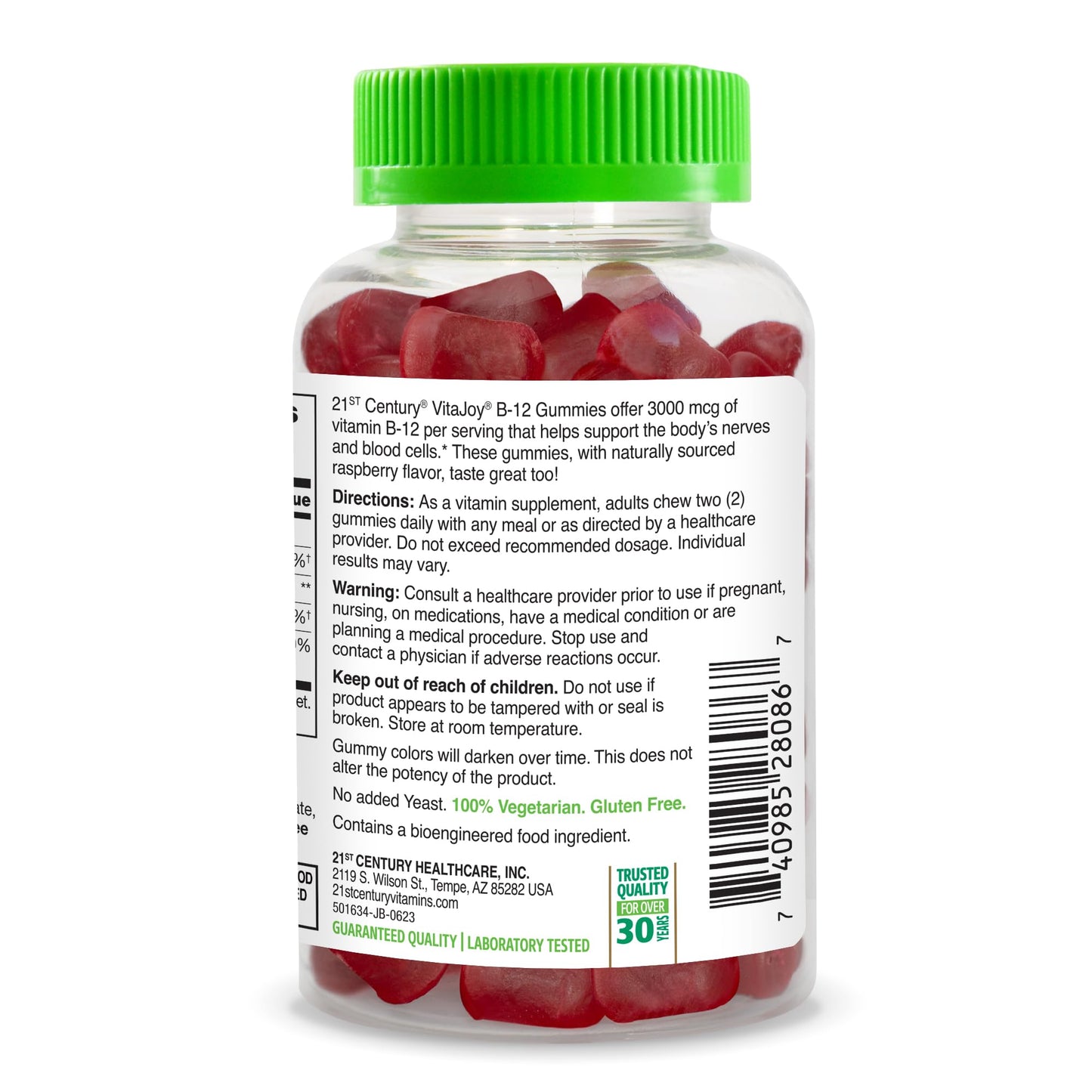 Pre-Order | Arrives in 5–10 Days – 21st Century VitaJoy Extra Strength B-12 3000 mcg Gummies, Raspberry, 90 Count
