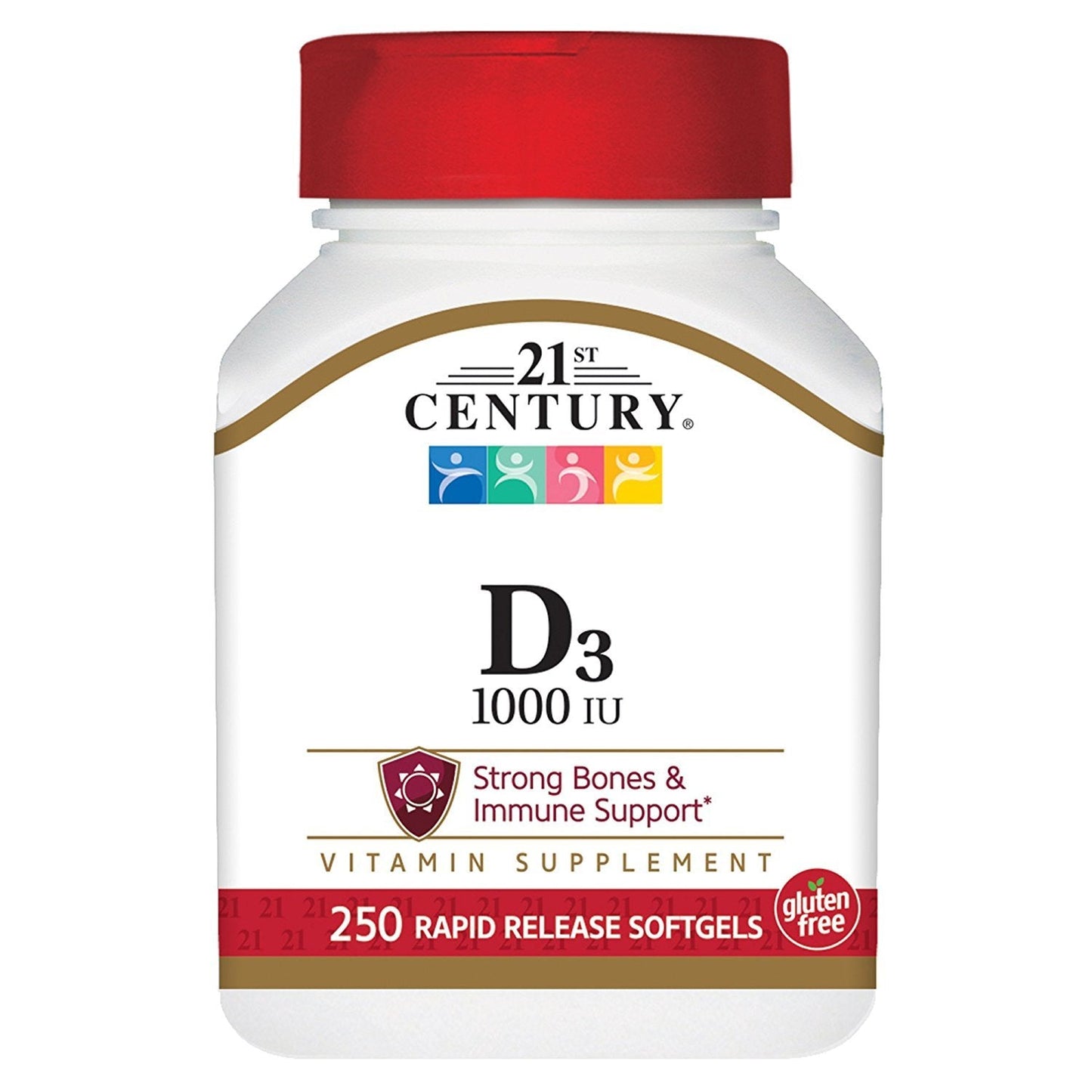 Pre-Order | Arrives in 5–10 Days – 21st Century D3 1000 IU Softgels, 250 Count (27415)
