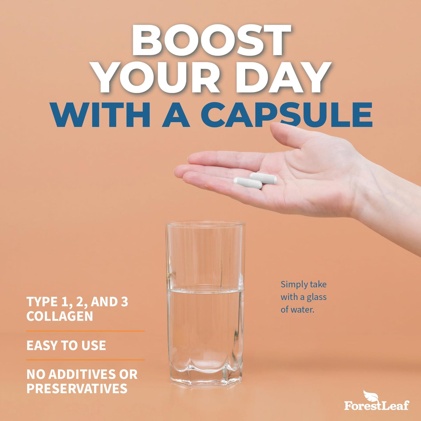 Pre-Order | Arrives in 5–10 Days – ForestLeaf Multi Collagen Pills with Hyaluronic Acid + Vitamin C | Hydrolyzed Collagen Supplements for Women or Men | Multi Collagen Capsules Peptides for Skin, Wrinkles, 240