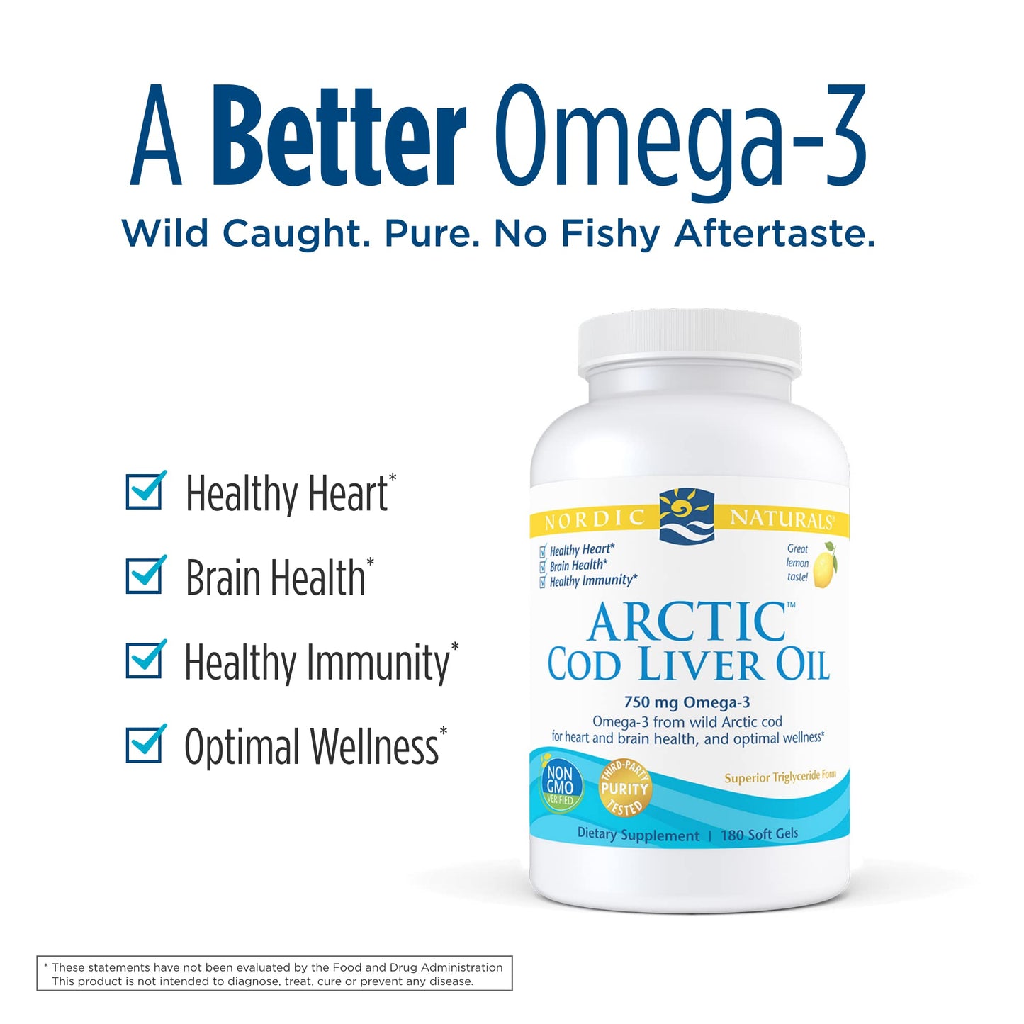 Pre-Order | Arrives in 5–10 Days – Nordic Naturals Pro - Arctic Cod Liver Oil CLO, Supports Heart and Brain Health - Lemon-Flavored 180 Soft Gels