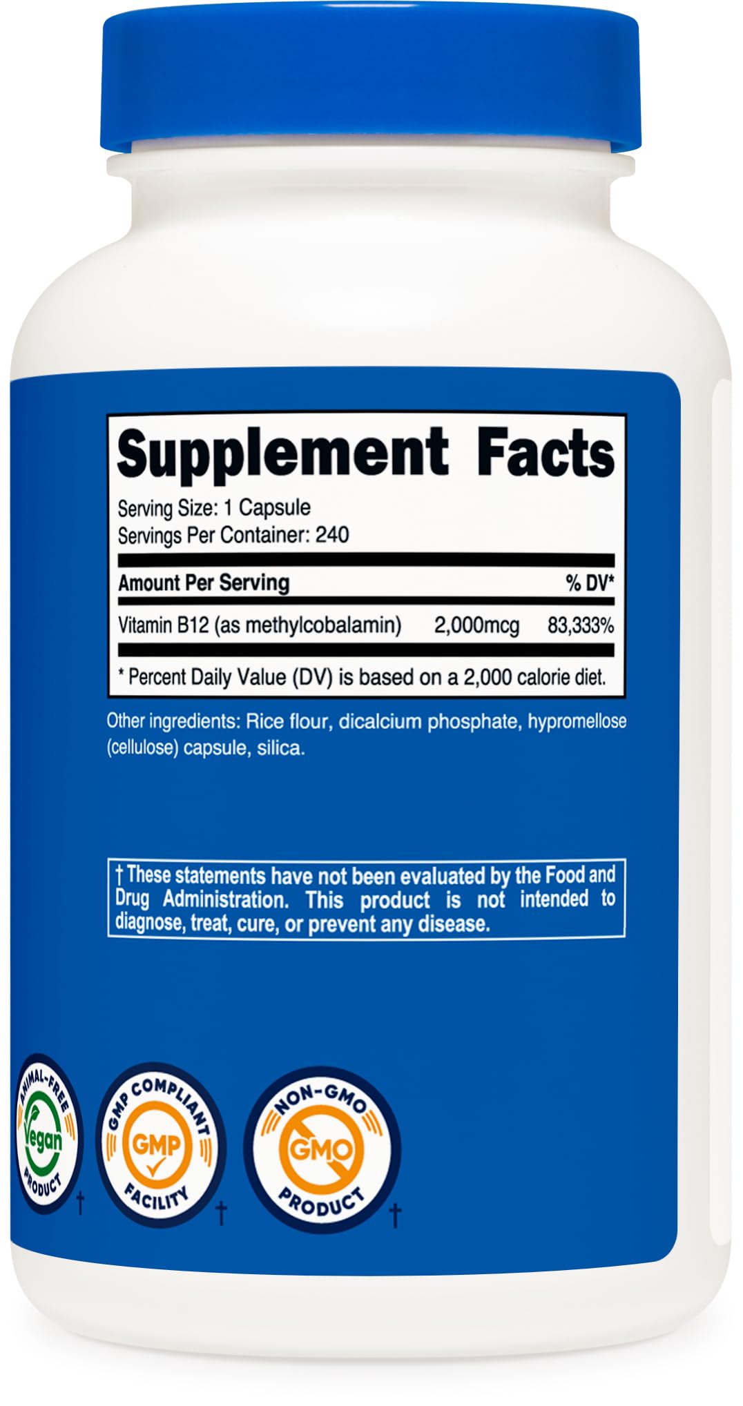 Pre-Order | Arrives in 5–10 Days – 
Nutricost Vitamin B12 (Methylcobalamin) 2000mcg, 240 Capsules - Vegetarian Caps, Non-GMO, Gluten Free B12 Supplement