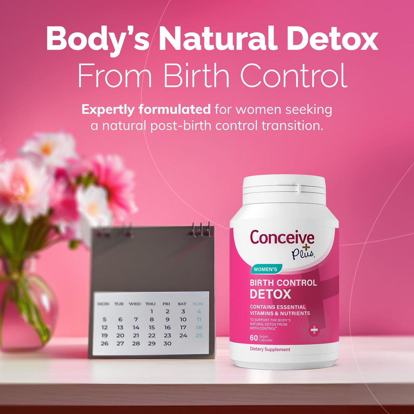 Pre-Order | Arrives in 5–10 Days – CONCEIVE PLUS Birth Control Detox Supplement - Prenatal Vitamins Best for Women - Support Hormone Balance & Ovarian Health - Essential for Women Trying to Conceive - Dietary Supplements - 60 Capsules