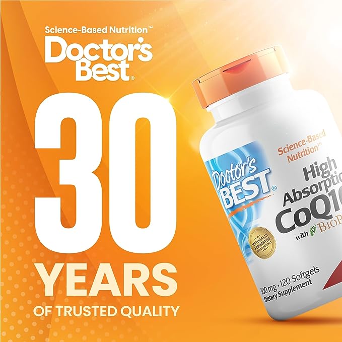 Pre-Order | Arrives in 5–10 Days – Doctor's Best High Absorption CoQ10 with BioPerine, Gluten Free, Naturally Fermented, Heart Health, Energy Production, 100 mg, 120 Count