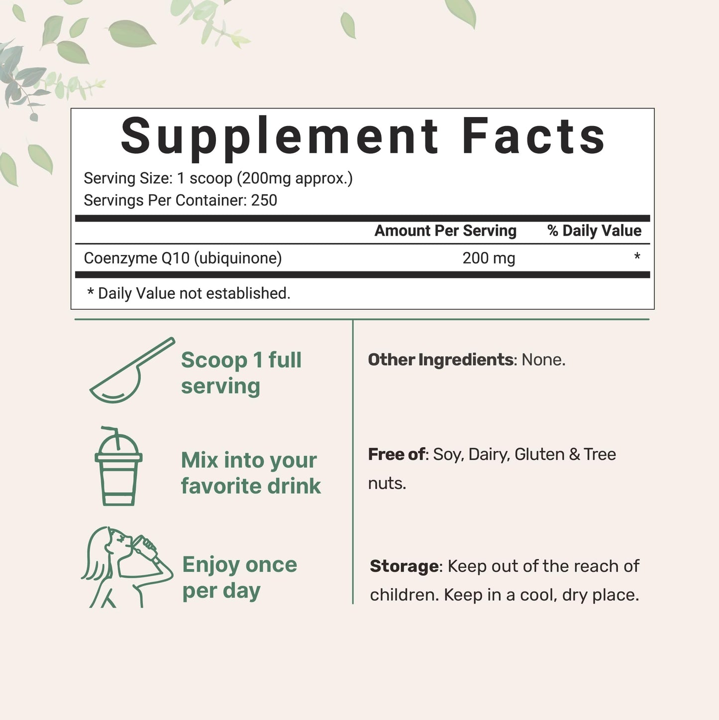 Pre-Order | Arrives in 5–10 Days – Micro Ingredients Water Soluble COQ10 Supplement (COQ10 200mg Per Serving in Powder Form), 50 Grams (8 Months Supply), Extra Absorption, Supports Heart and Energy Health, Vegan Friendly