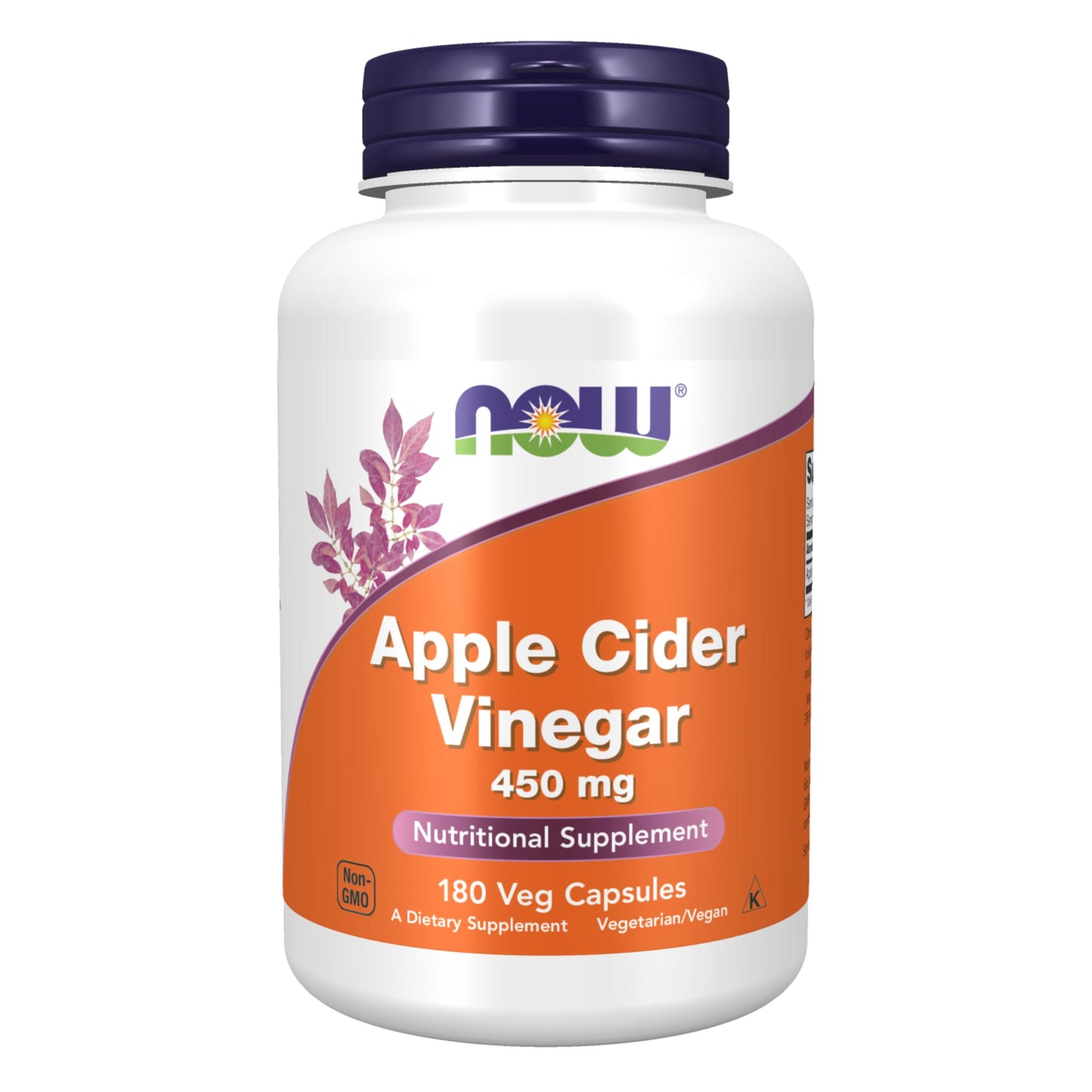 Pre-Order | Arrives in 5–10 Days – NOW Foods Supplements, Apple Cider Vinegar 450 mg, Derived from Fermentation of Sweet Apple Cider, 180 Veg Capsules