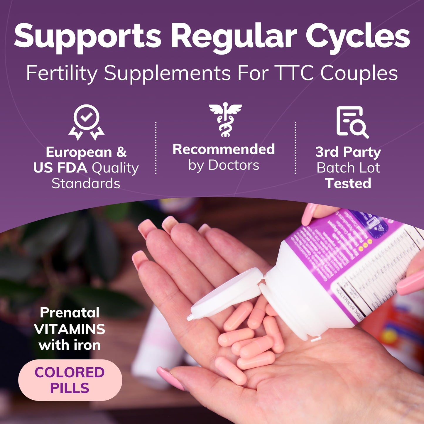 Pre-Order | Arrives in 5–10 Days – CONCEIVE PLUS Women's Fertility Support: Conception Prenatal Supplements for Her, Aids Hormonal Balance, & Regular Cycles - Folic Acid, B12, Zinc, Biotin, Non-GMO - 60 Vegetarian Soft Capsules