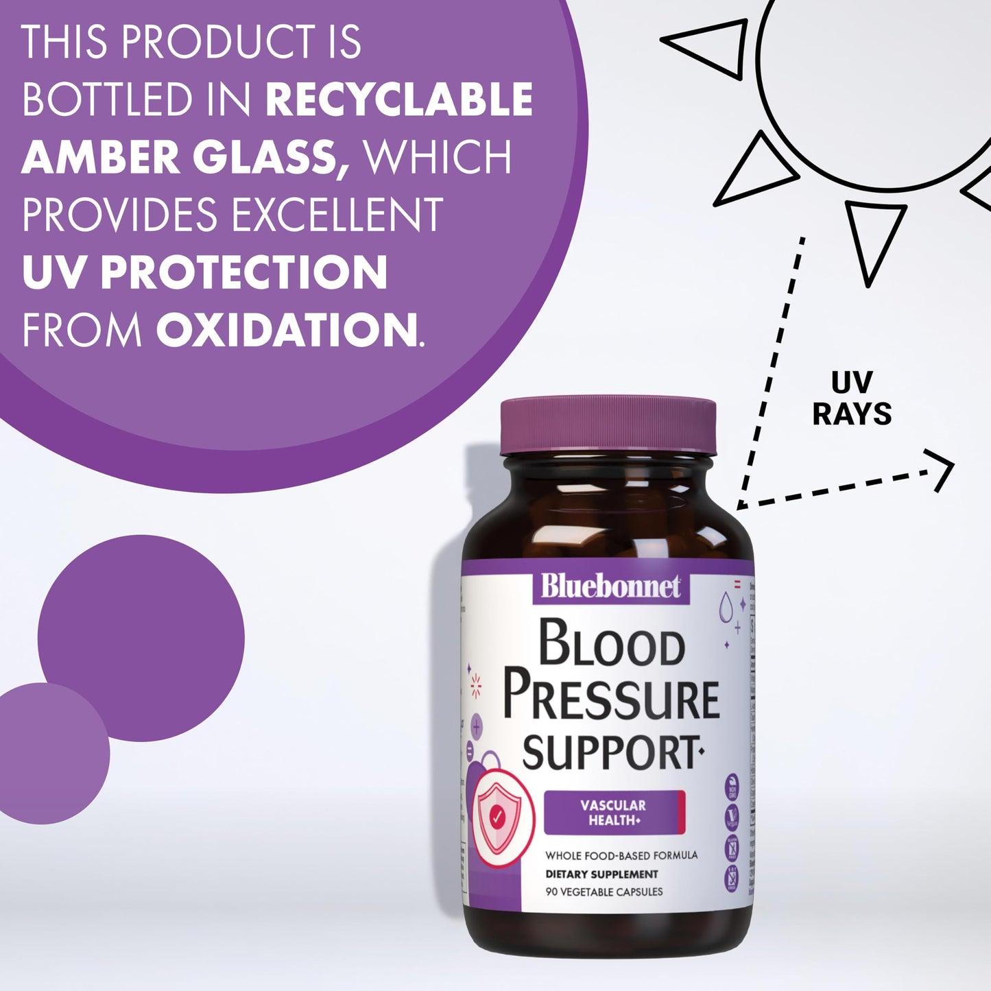 Pre-Order | Arrives in 5–10 Days – Bluebonnet Nutrition Blood Pressure Support, Vascular Health*, Non-GMO, Vegan, Gluten-Free, Soy-Free, Dairy-Free- 60 Vegetable Capsules, 30 Servings