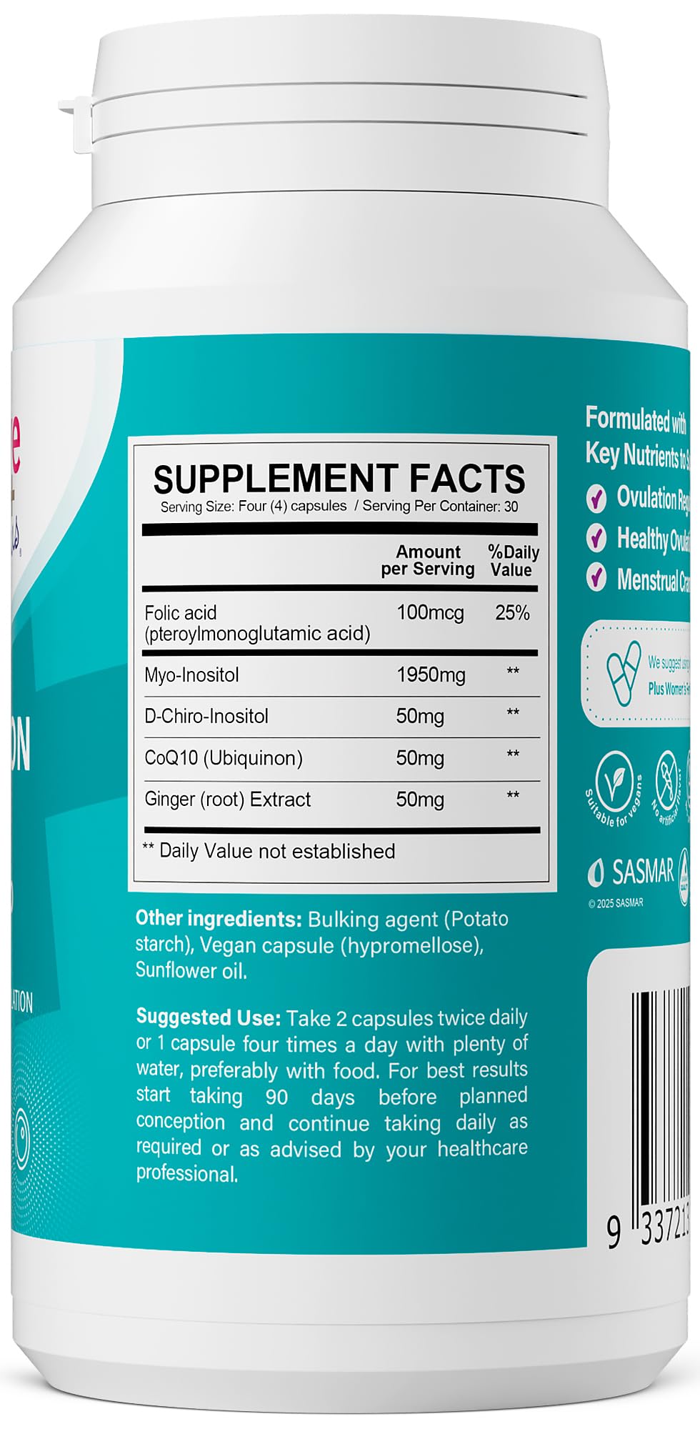 Pre-Order | Arrives in 5–10 Days – CONCEIVE PLUS Ovulation Support - Inositol Supplement | Myo-Inositol & D-Chiro Supplements | Hormone Balance for Women | COQ10, Folic Acid, Ginger | 30 Day Supply