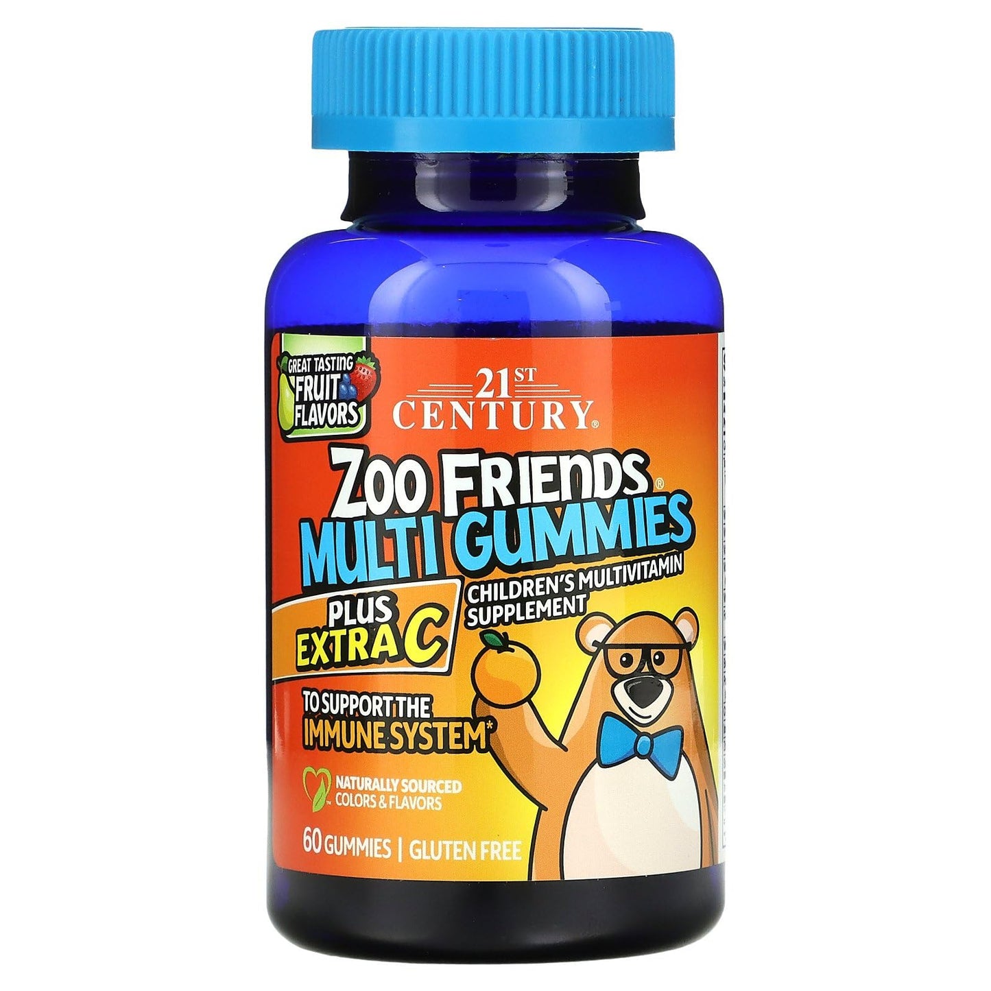 Pre-Order | Arrives in 5–10 Days – 21st Century Zoo Friends Multi Gummies Plus Extra C, Fruit Flavors , 60 Count