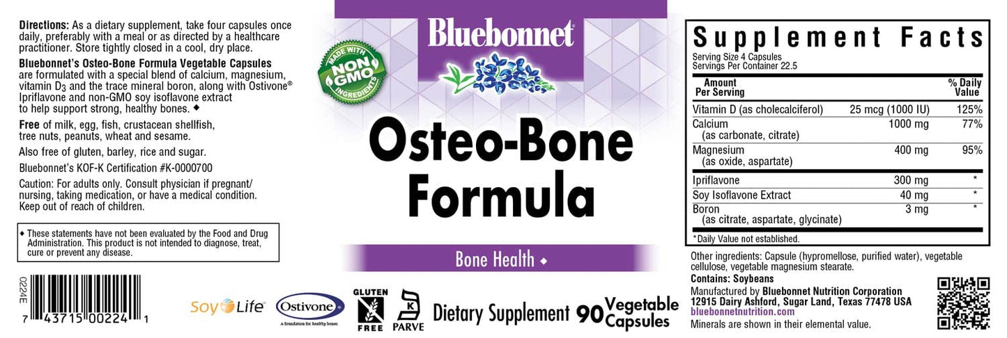 Pre-Order | Arrives in 5–10 Days – BlueBonnet Osteo-Bone Formula Vegetarian Capsules, 90 Count