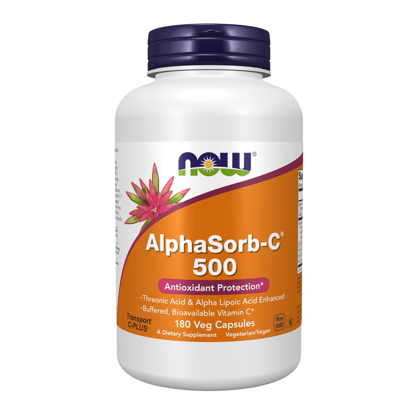 Pre-Order | Arrives in 5–10 Days – NOW Foods Supplements, AlphaSorb-C™ 500 mg with Threonic Acid & Alpha Lipoic Acid Enhanced, 180 Veg Capsules