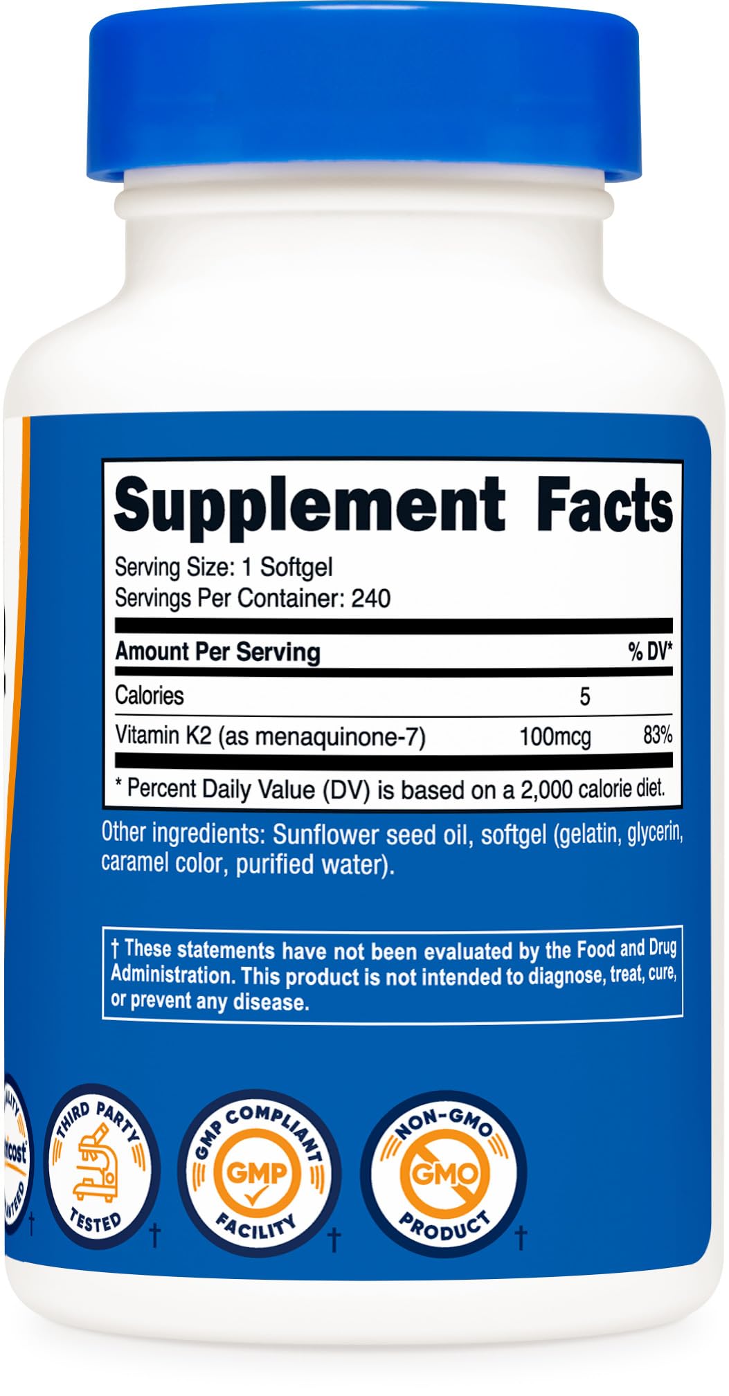 Pre-Order | Arrives in 5–10 Days – 
Nutricost Vitamin K2 MK-7 100 mcg, 240 Softgels - Gluten Free and Non-GMO MK7
