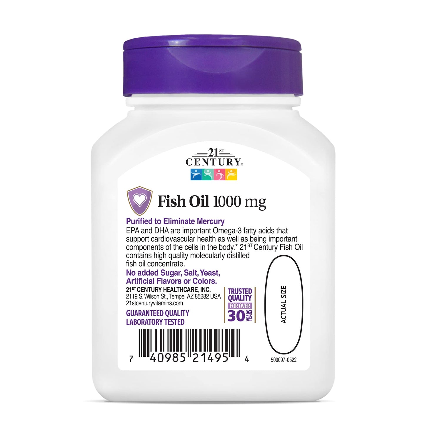 Pre-Order | Arrives in 5–10 Days – 21st Century Fish Oil 1000 mg Softgels, 60 Count (Pack of 3)