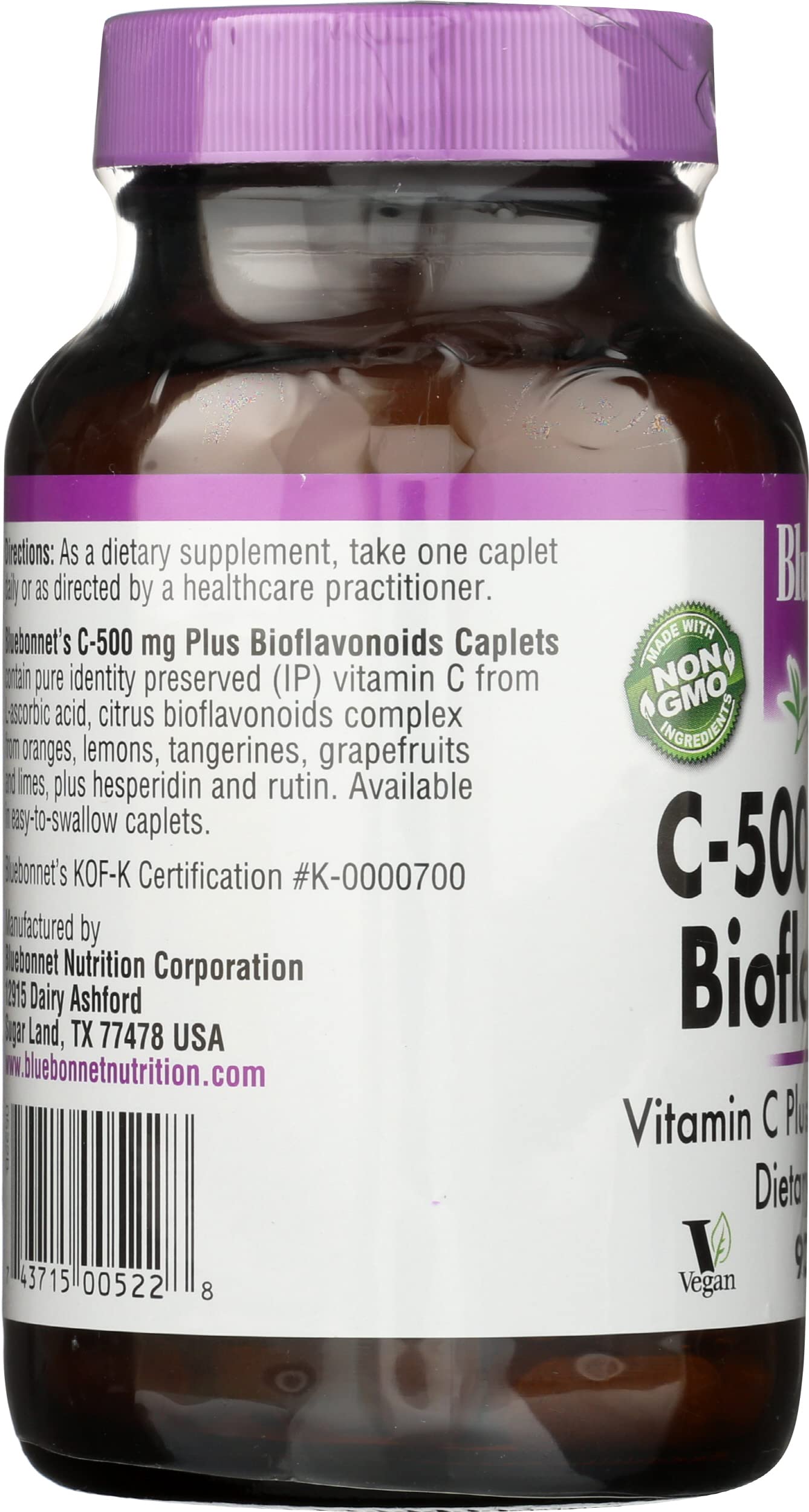 Pre-Order | Arrives in 5–10 Days – BlueBonnet Vitamin C 500 mg Plus Bioflavonoids Caplets, 90 Count (743715005228)