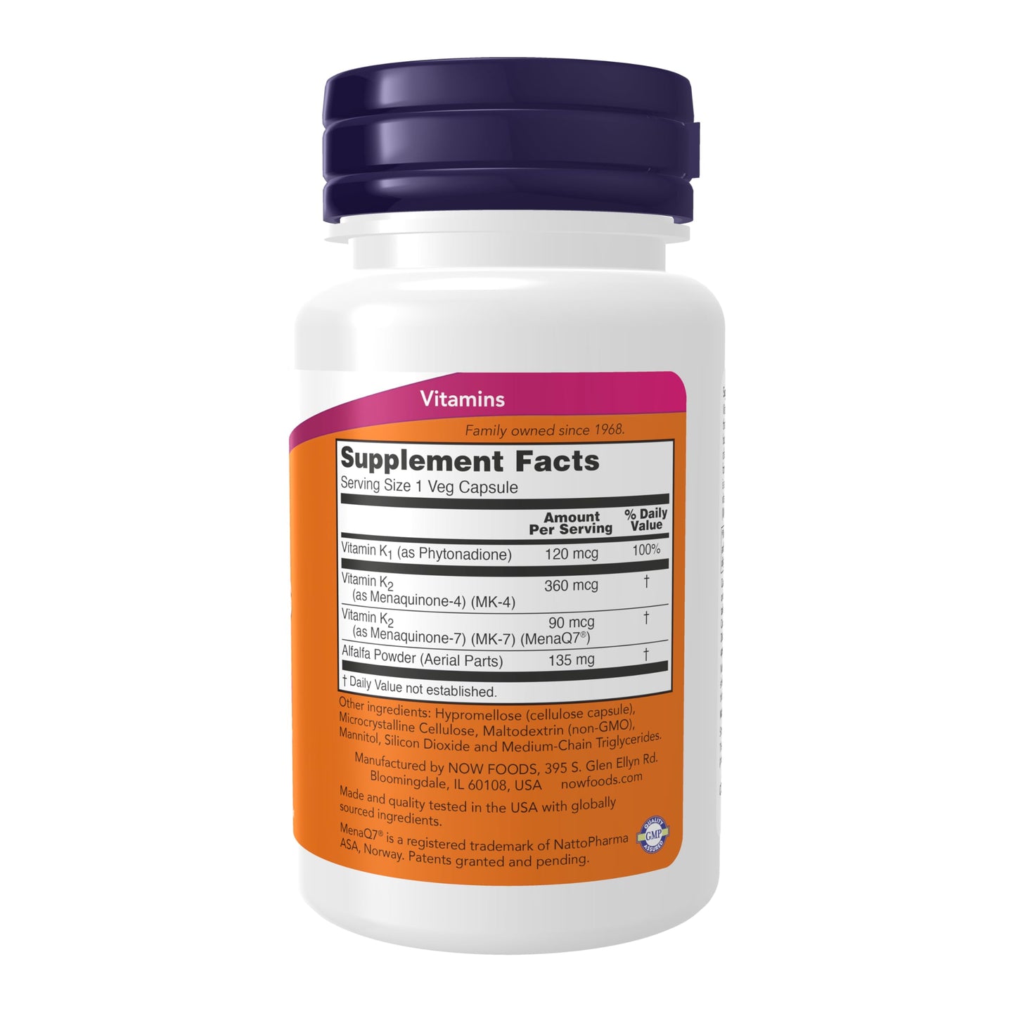 Pre-Order | Arrives in 5–10 Days – NOW Foods Supplements, MK-7 Plus with K1 & MK-4, Supports Bone Health*, 90 Veg Capsules